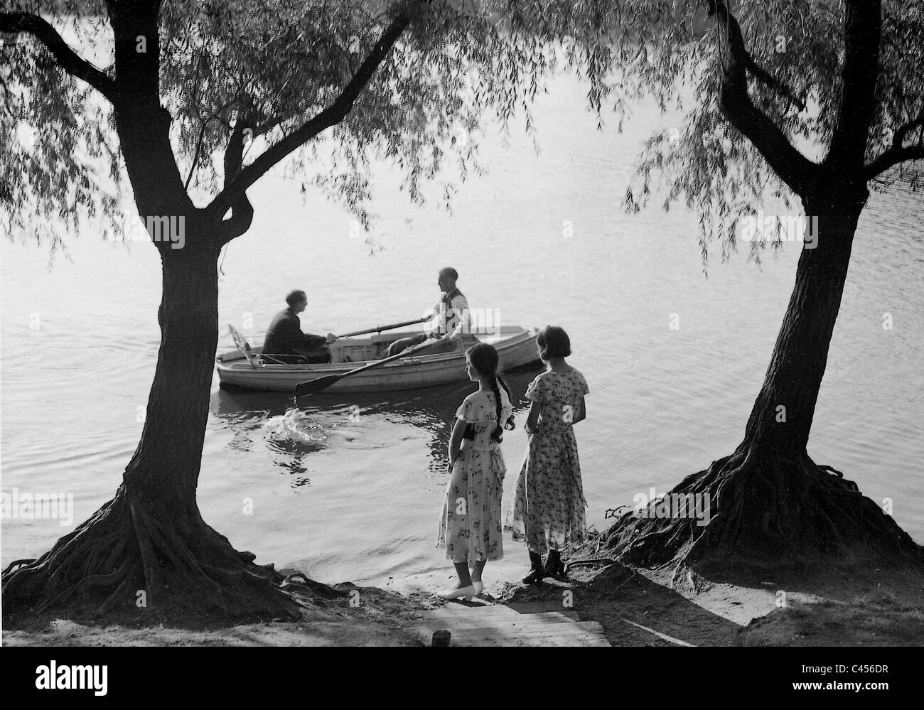 Sport rowing boat lake Black and White Stock Photos & Images - Alamy