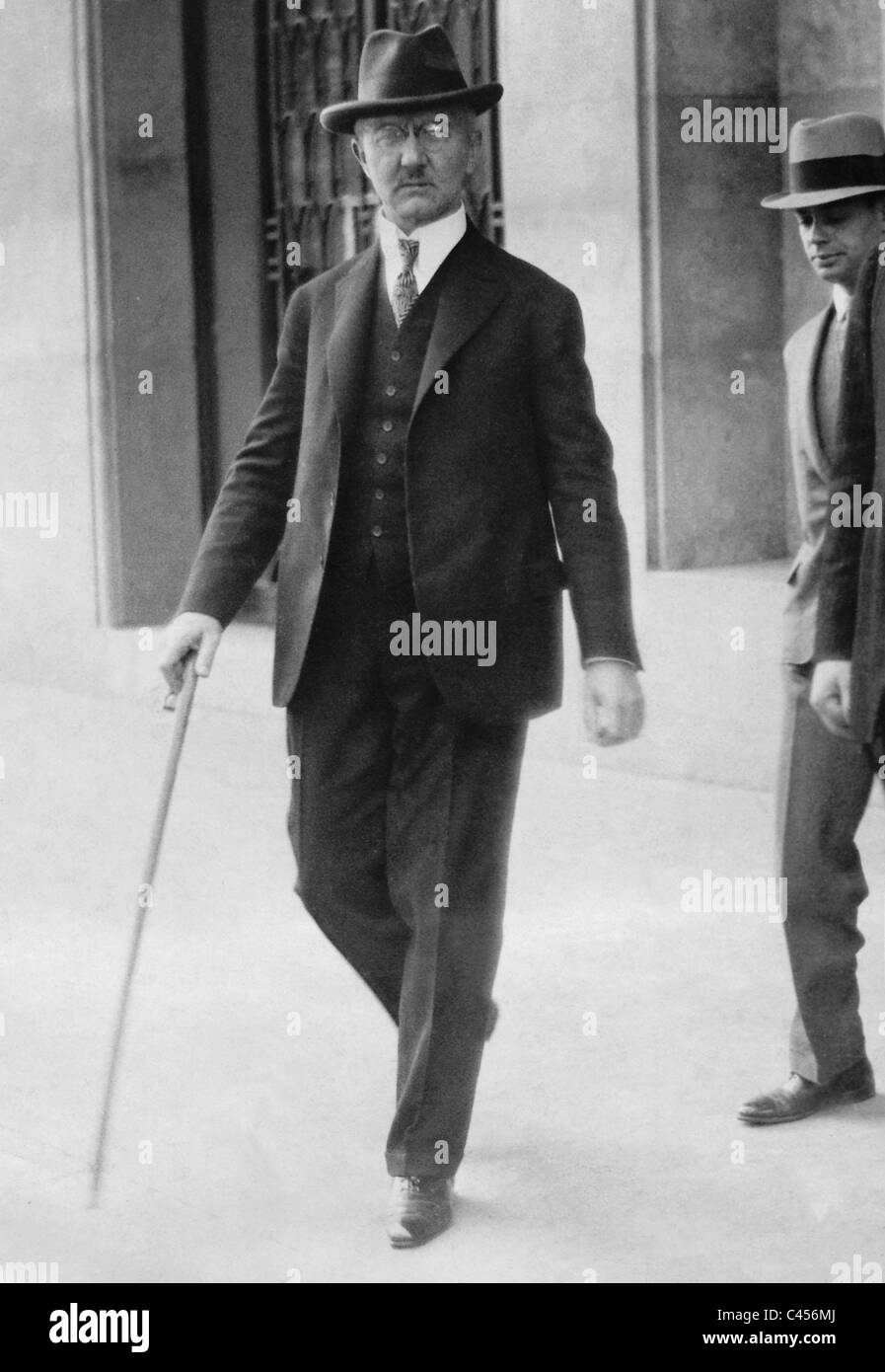 Hjalmar Schacht in Paris during the preparation of the Young Plan, 1929 Stock Photo