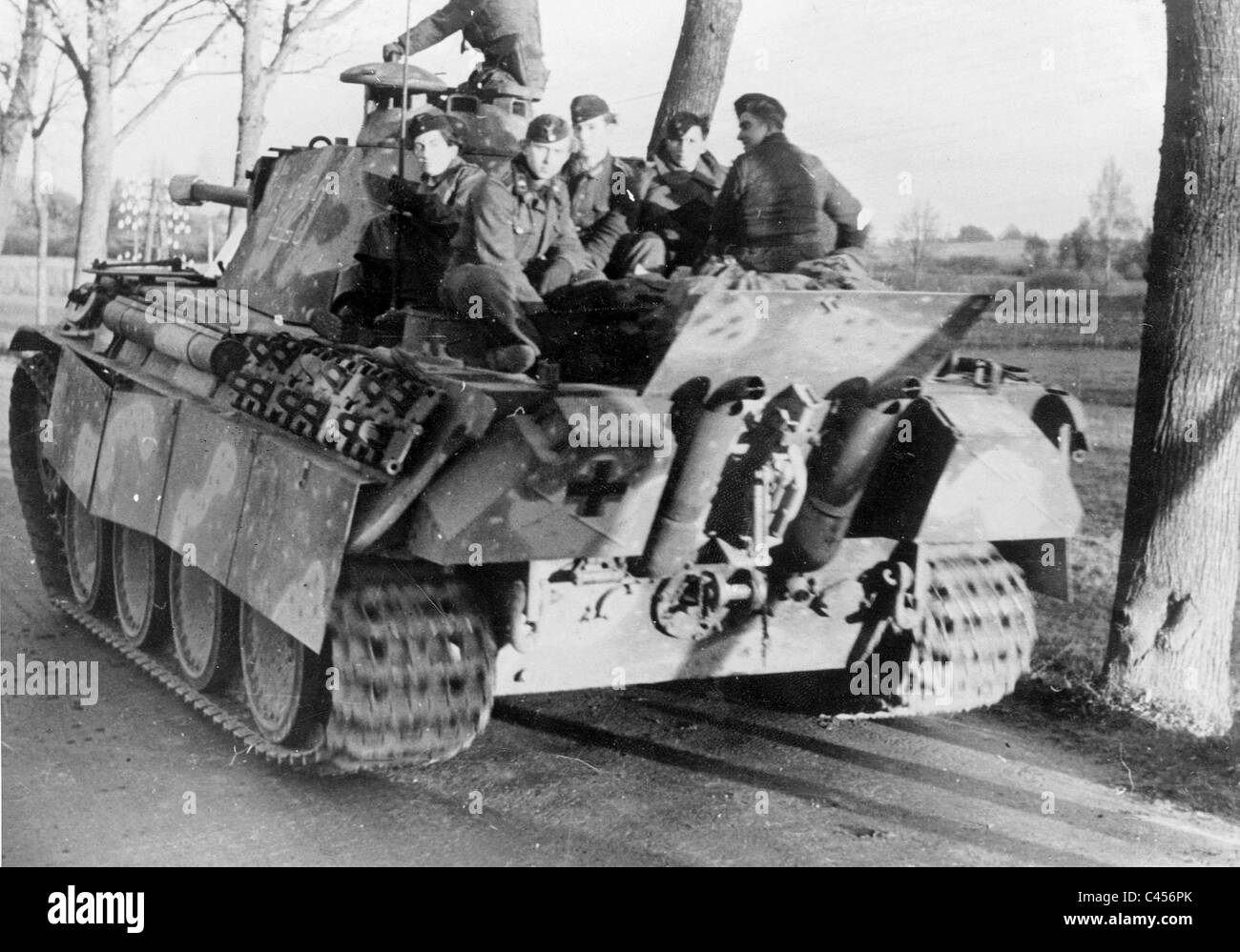 German Panzer V Panther in East Prussia, 1944 Stock Photo
