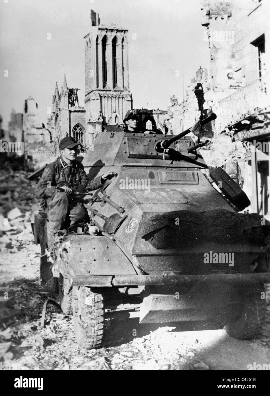 Armored Reconnaissance Vehicle of the SS 'Hiterjugend', 1944 Stock Photo