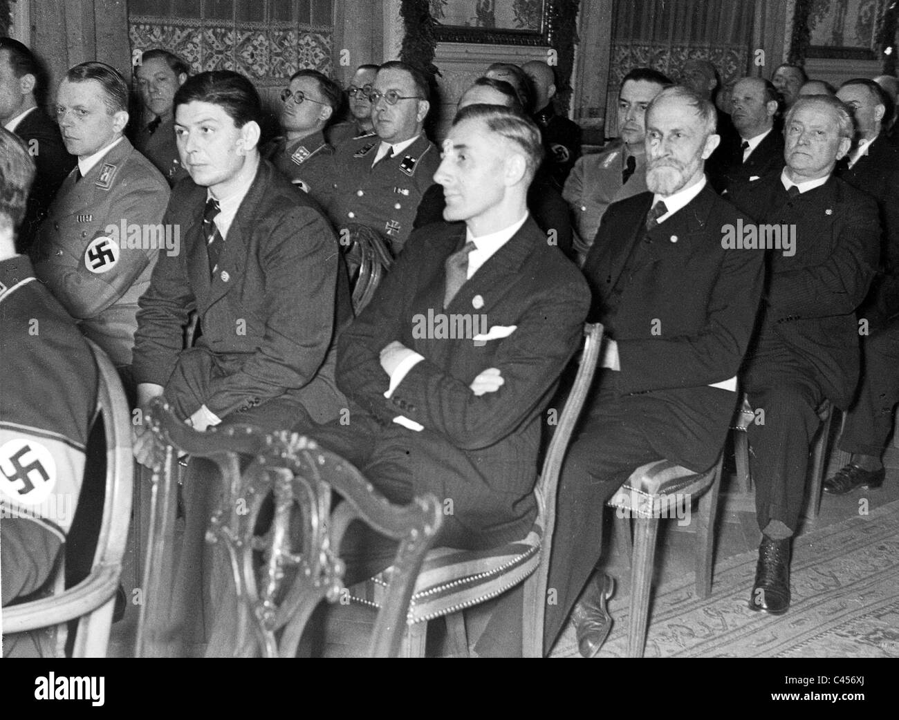 Weidemann and Stoffregen at the meeting of the Cultural senate of the Reich, 1936 Stock Photo