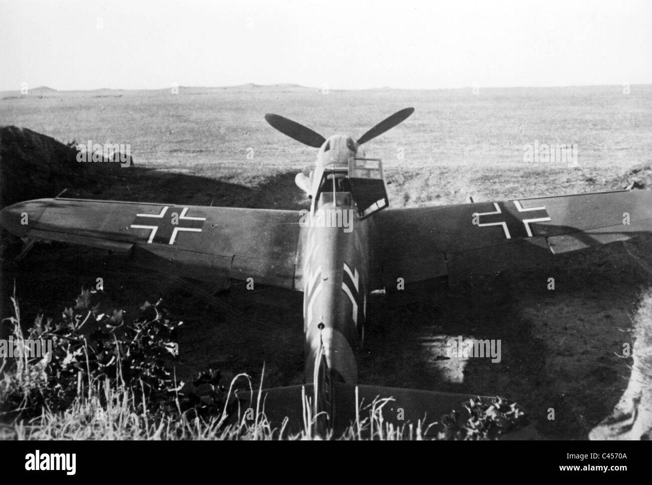 German Messerschmitt Me 109 on the Eastern Front, 1942 Stock Photo