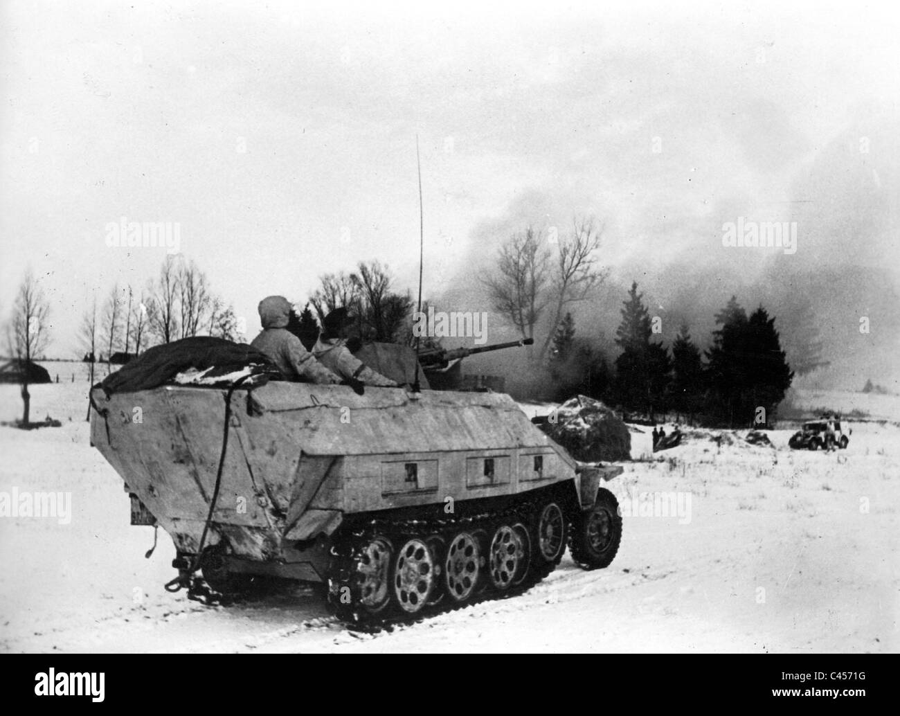 German infantry fighting vehicle on the Eastern Front, 1945 Stock Photo