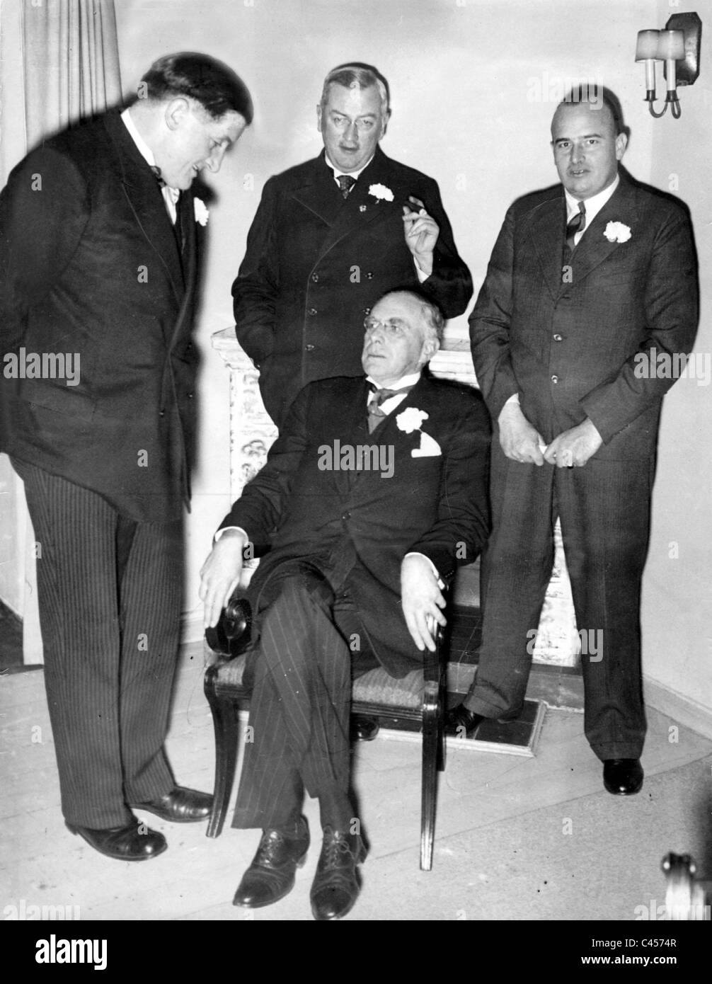 Ernst Hanfstaengl, Dr. Guertner, Dr. Frank and Kenneth Brown, 1935 Stock Photo