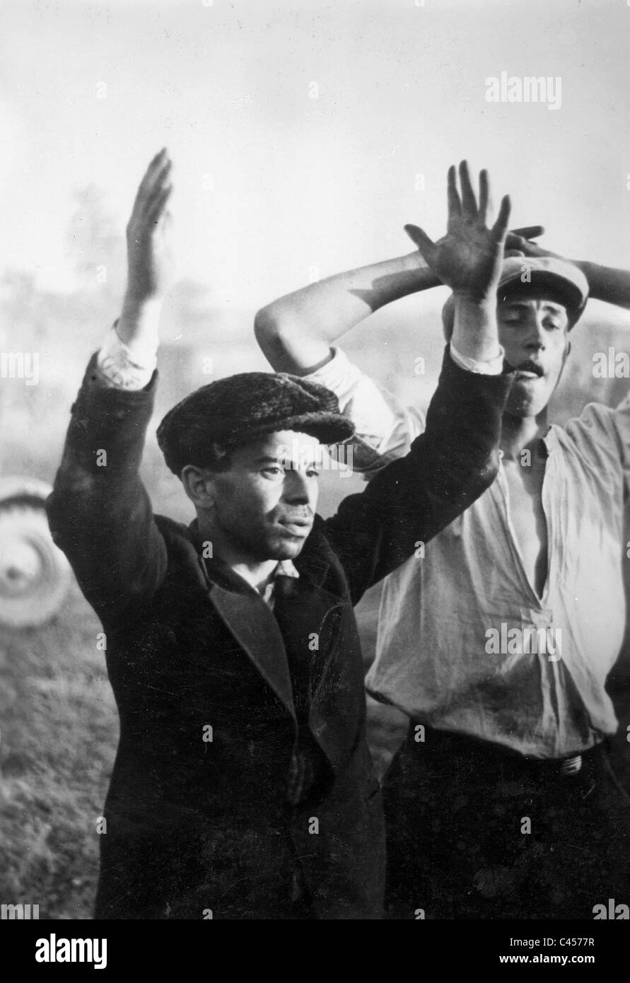 Soviet partisans in captivity, 1941 Stock Photo