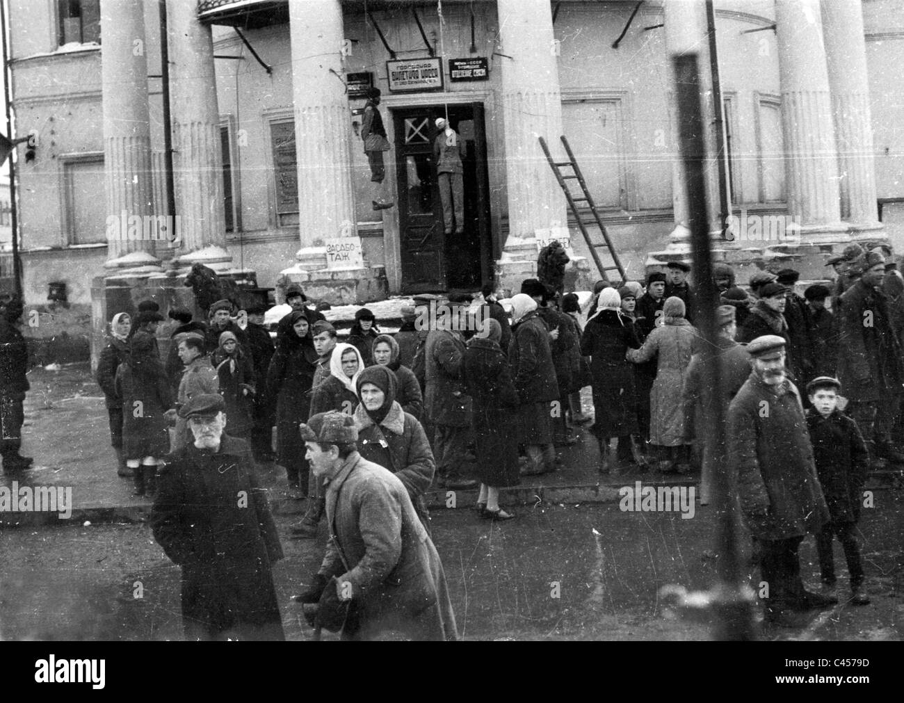 Hanged partisans in Orel, 1941 Stock Photo
