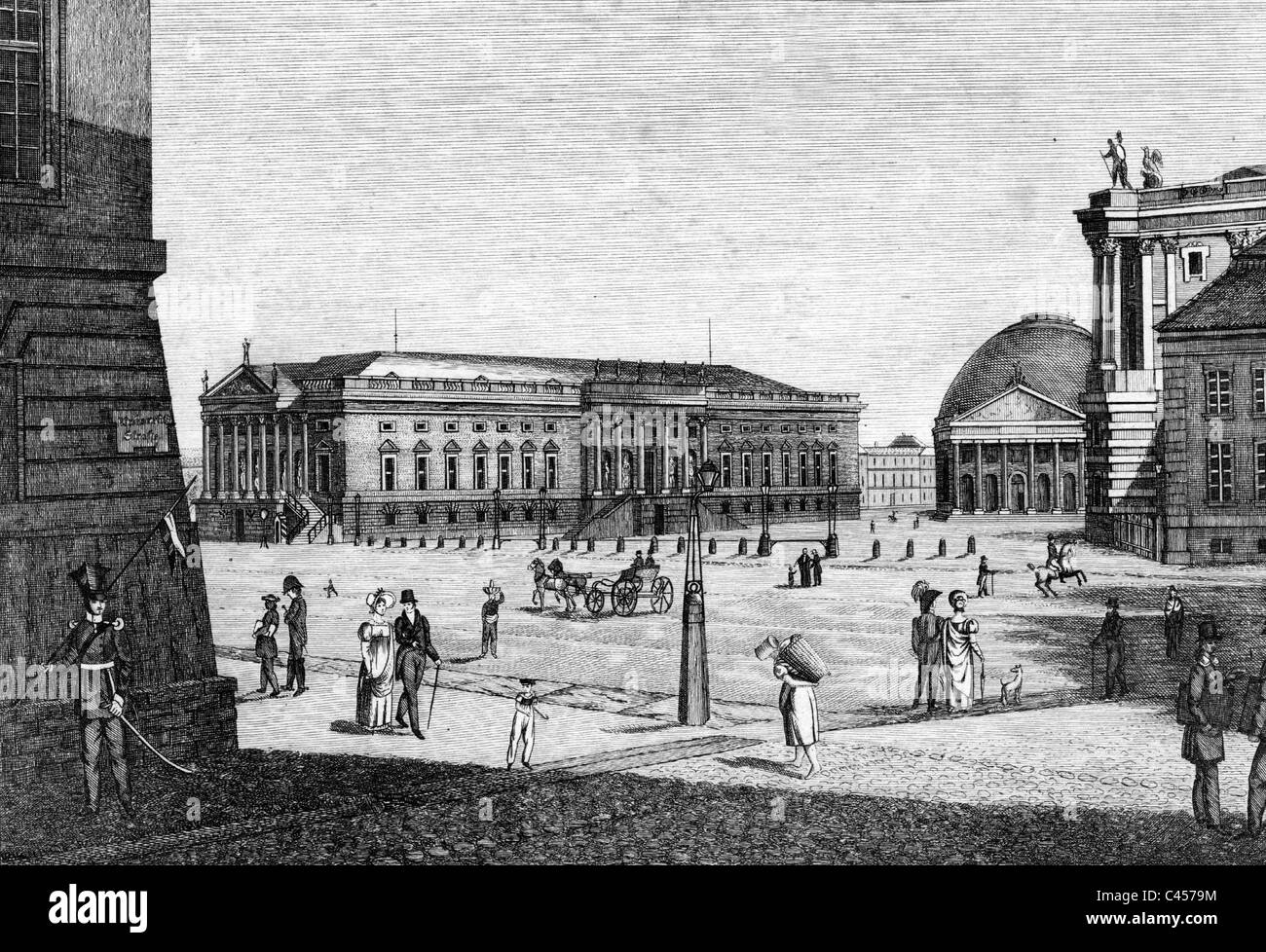 Berlin State Opera Unter den Linden in the 19th century Stock Photo