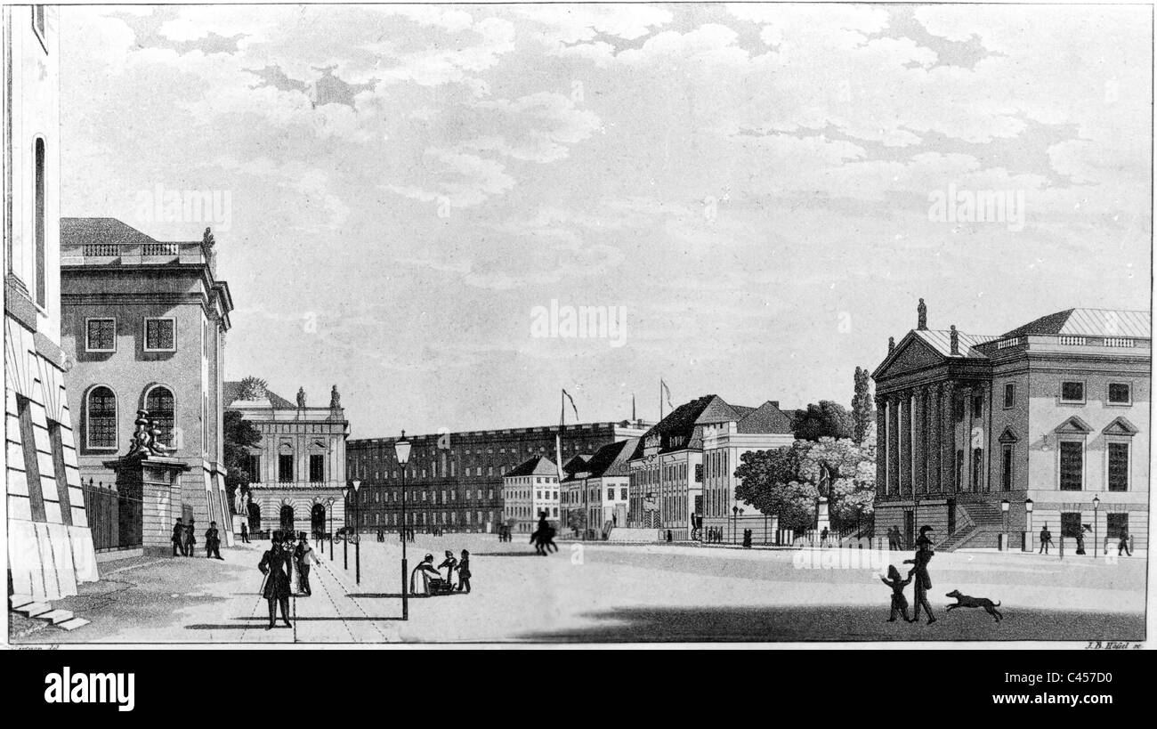 Opernplatz in Berlin, around 1830 Stock Photo