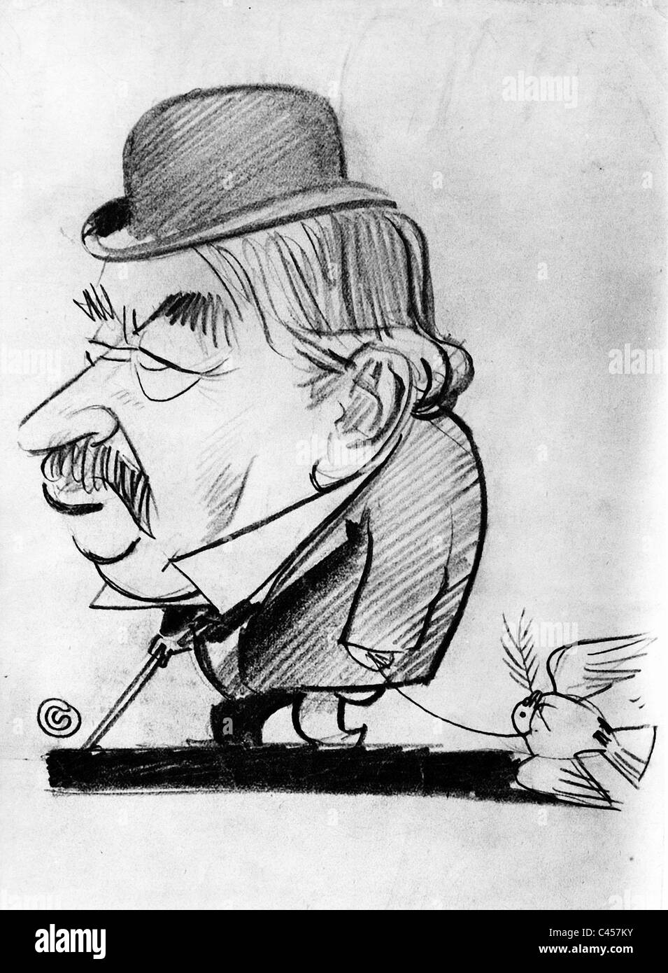 Caricature of Aristide Briand, 1932 Stock Photo