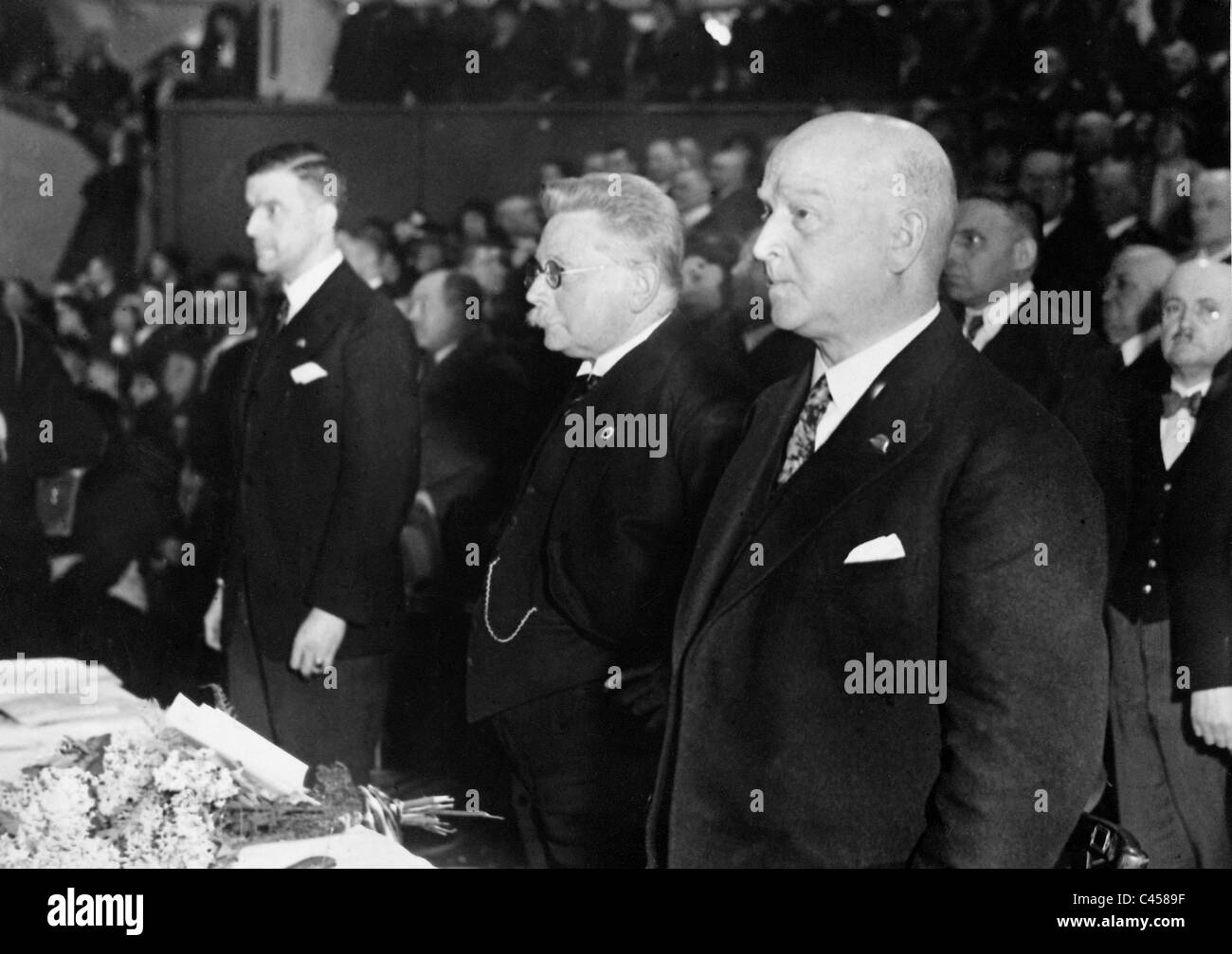 Alfred Hugenberg and Theodor Duesterberg, 1932 Stock Photo