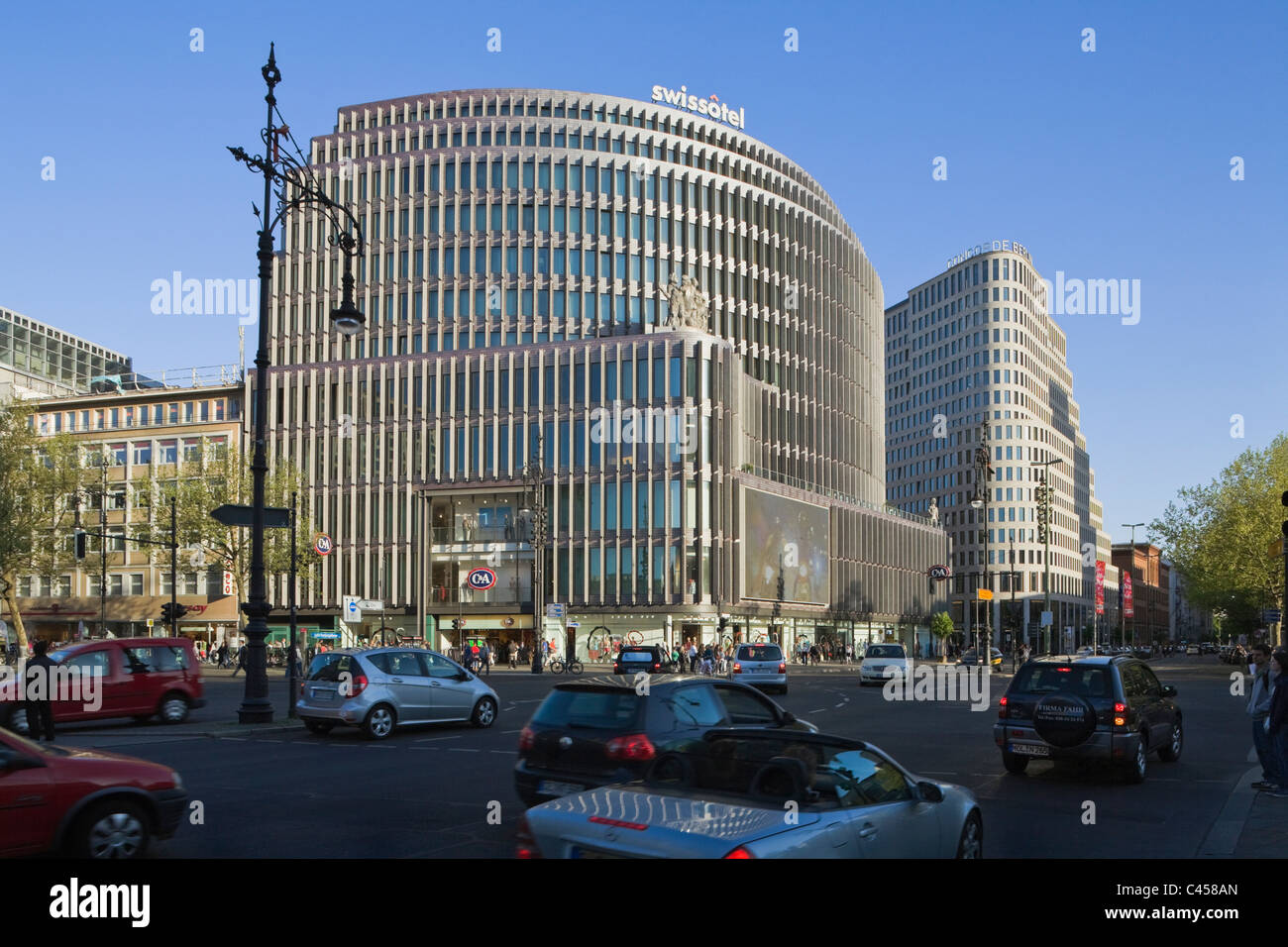 Kudamm-Eck with 'Swissotel' and Hotel 'Concorde' at Kurfürstendamm / Joachimstaler Street Berlin Germany Europe Stock Photo