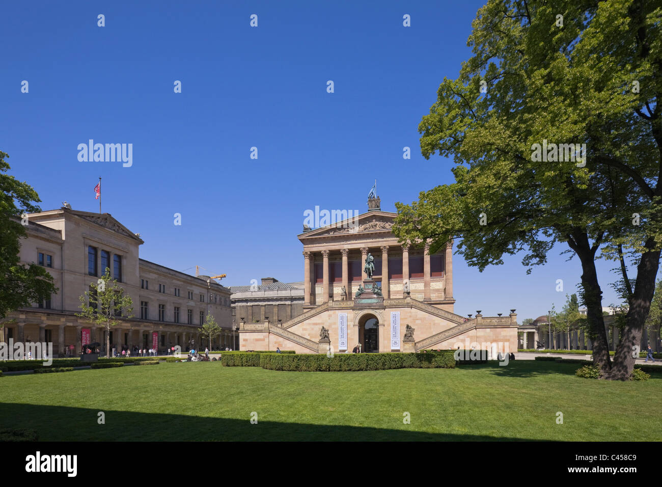 Alte Nationalgalerie or Old National Gallery and Neues Museum on Museum Island or Museumsinsel in Mitte Berlin Germany Europe Stock Photo