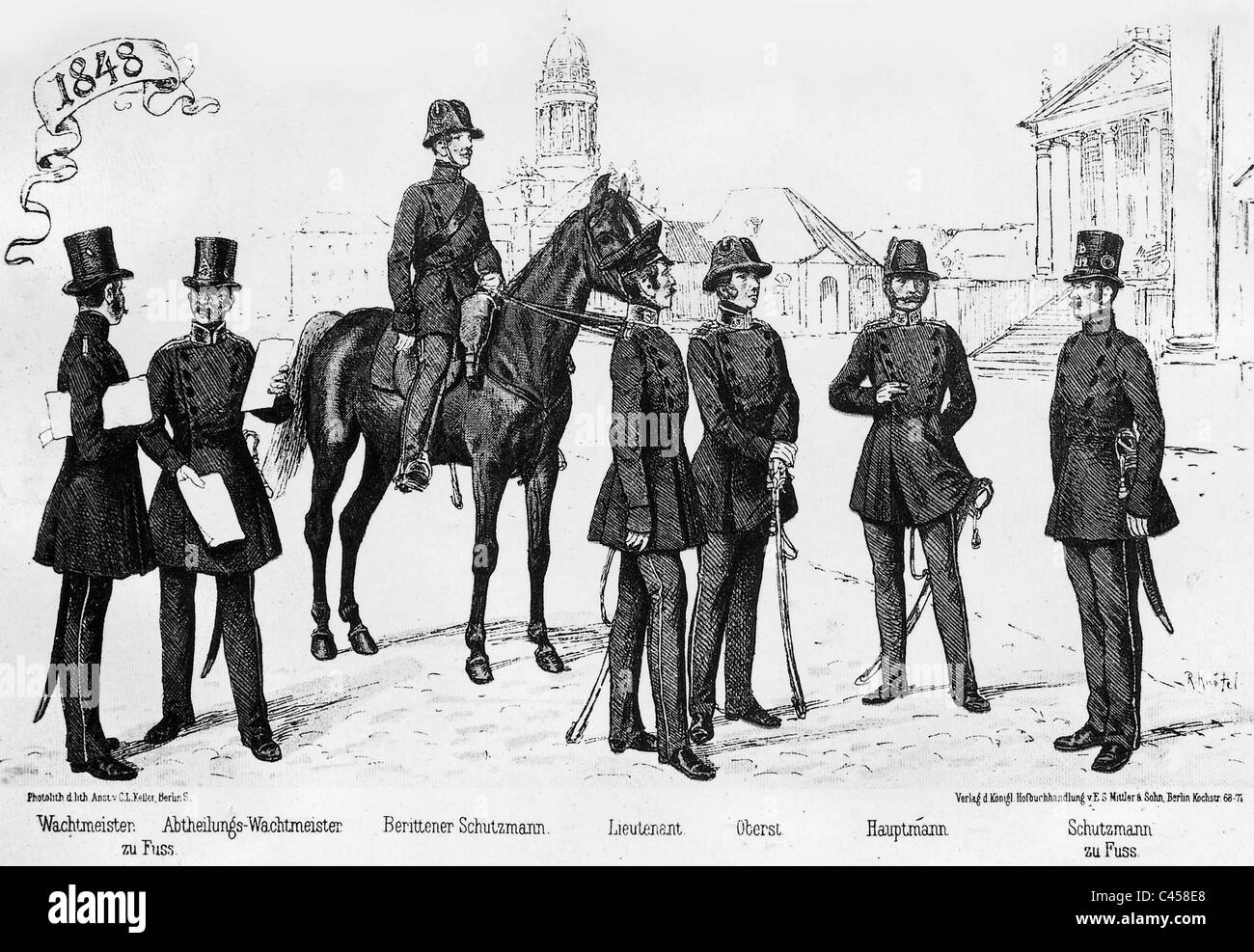Berlin police, 1848 Stock Photo