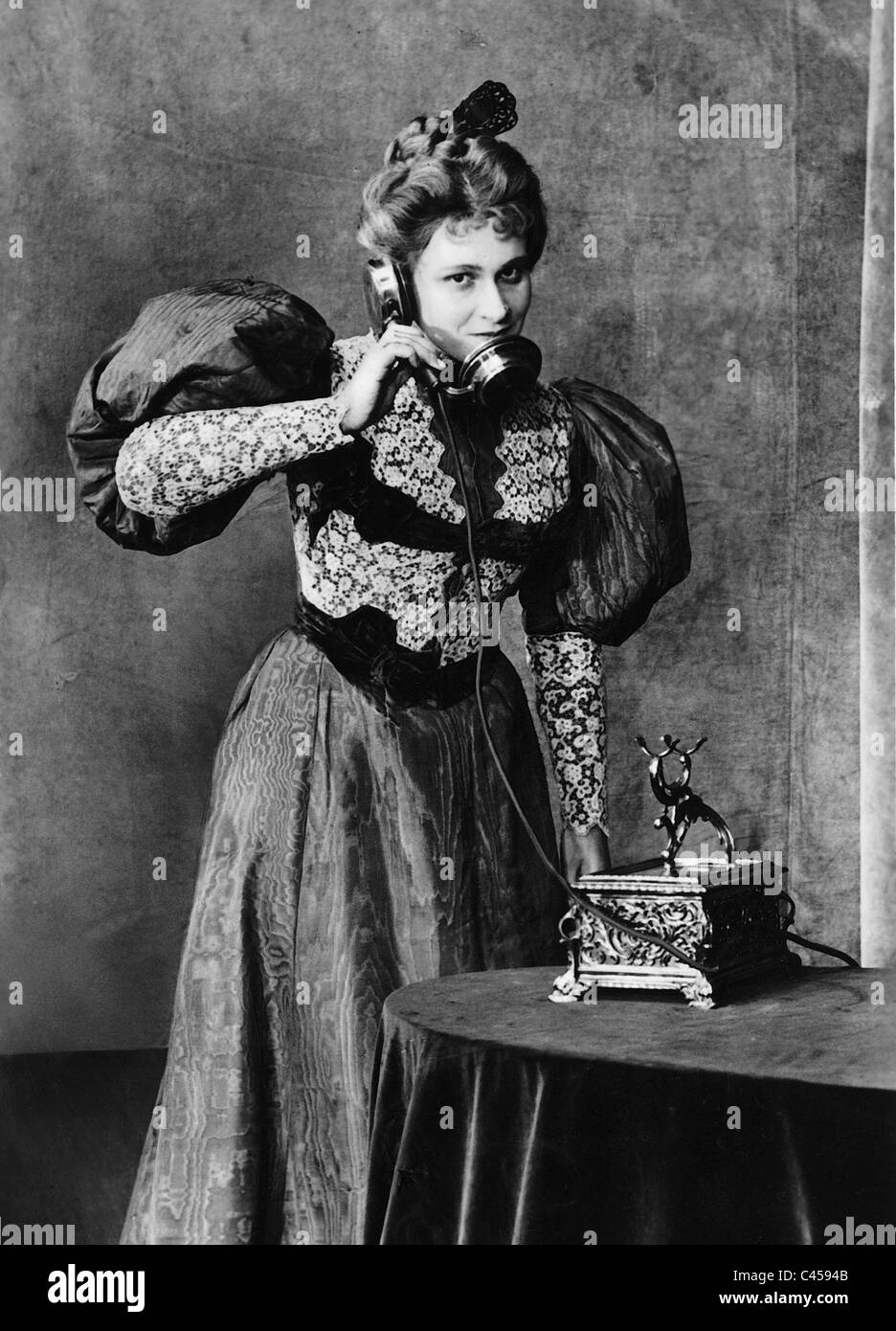 Woman on the phone, 1881 Stock Photo
