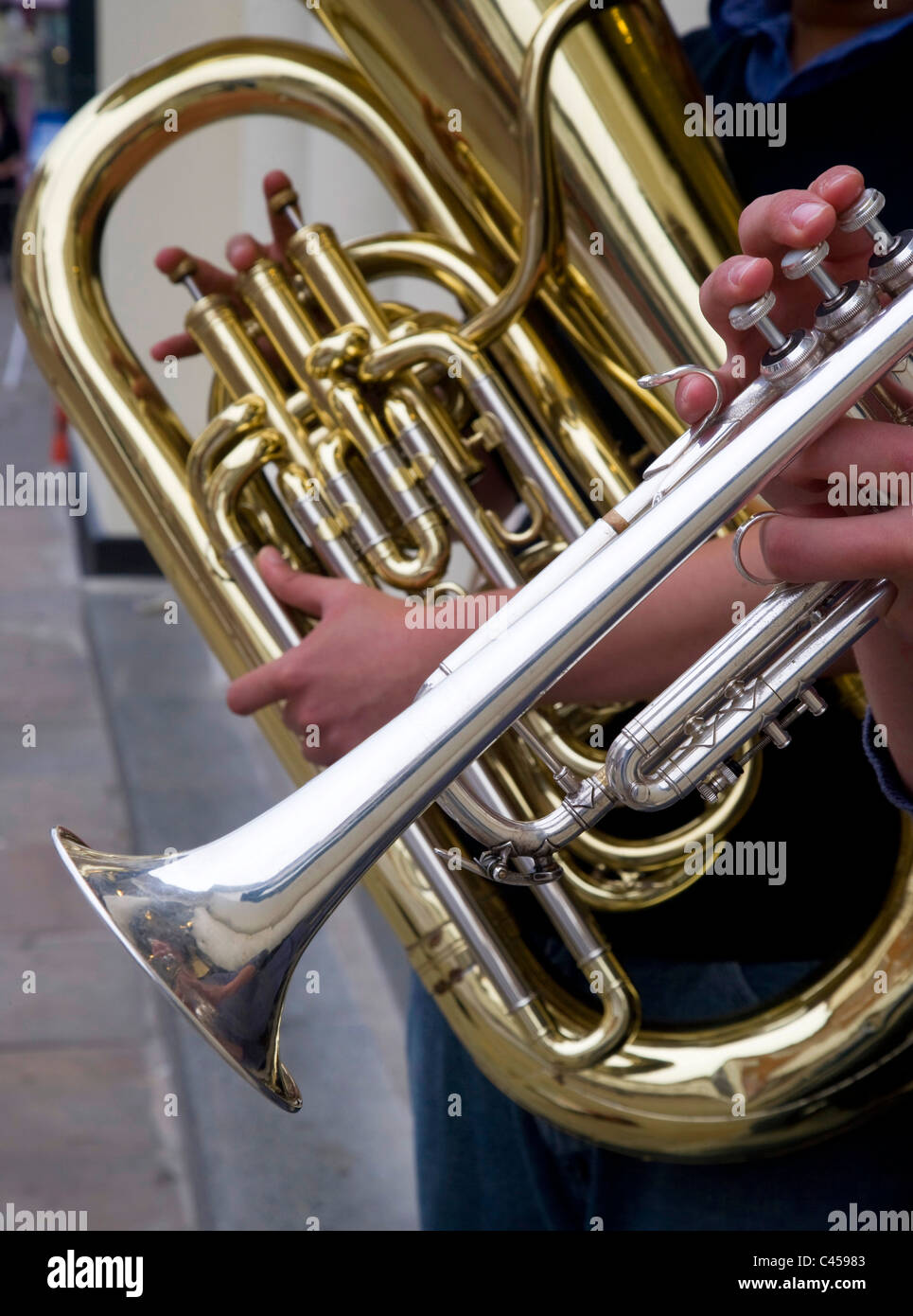 Tuba brass trumpet hi-res stock photography and images - Alamy