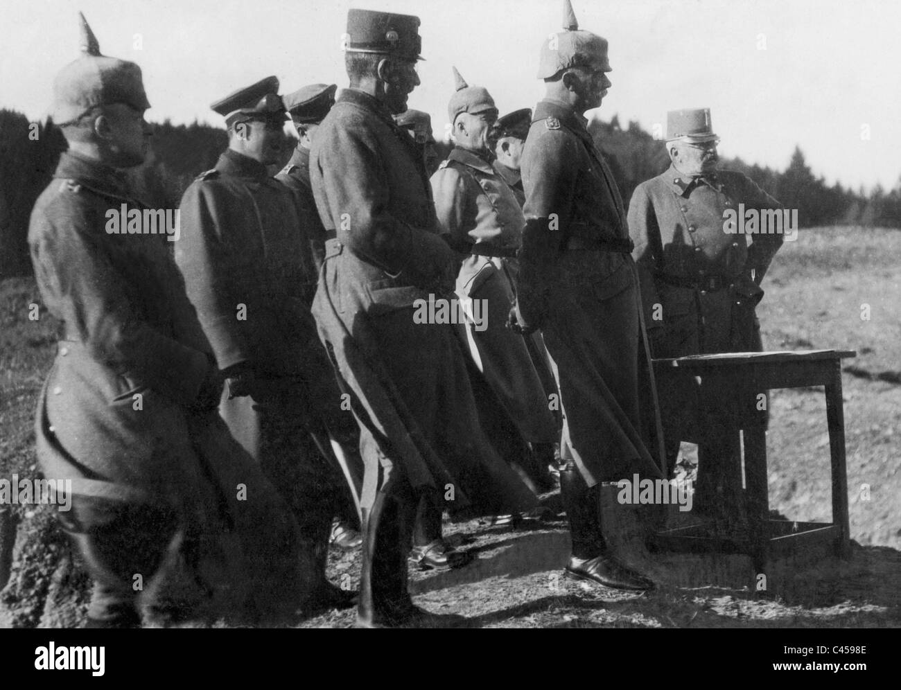 Archduke Friedrich, Erich von Falkenhayn and Hermann von Staab, 1917