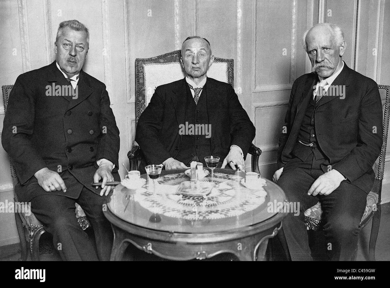 Hugo Eckener, Theodor von Guerard and Fridtjof Nansen, 1928 Stock Photo