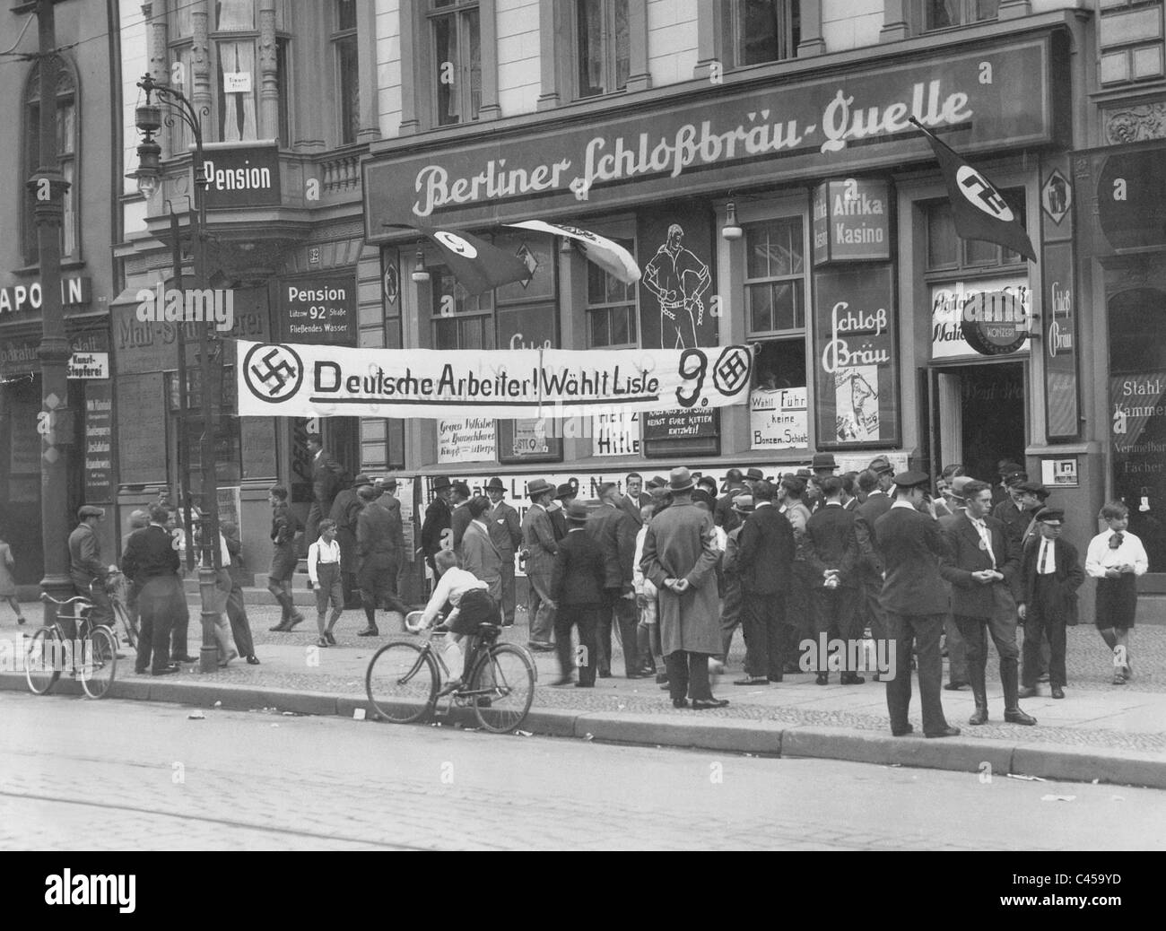 Electoral advertisement of the NSDAP during the Reichstag election 1930 Stock Photo