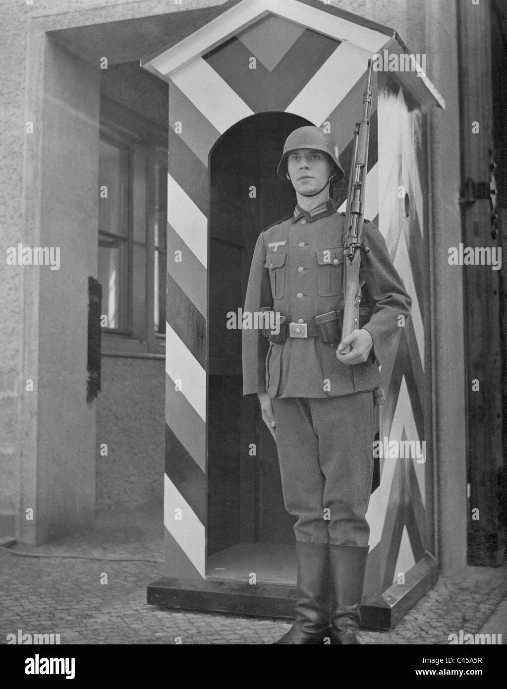 German soldier in 'Shoulder Arms!', 1939 Stock Photo