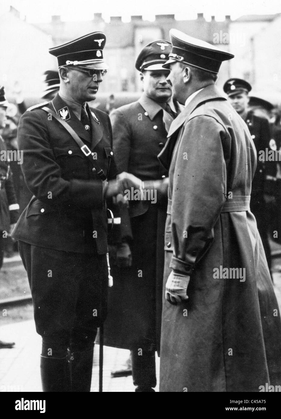 Arthur Seyss-Inquart, Rudolf Hess and Adolf Hitler, 1938 Stock Photo