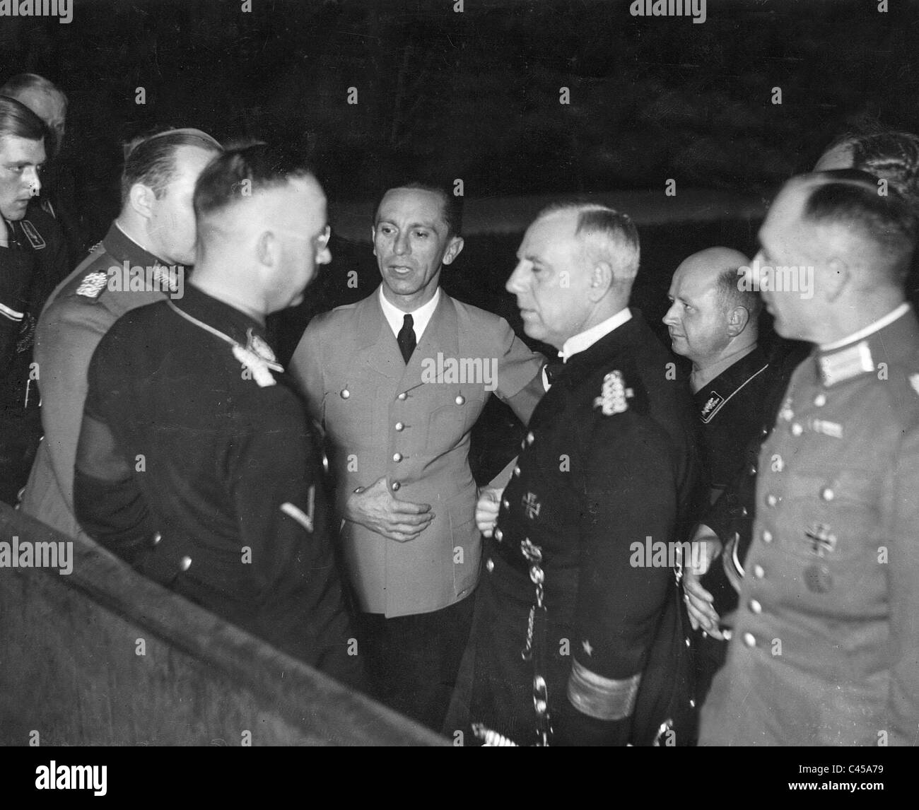Heinrich Himmler, Josef Goebbels, Wilhelm Canaris, Minister Lehnich, 1936 Stock Photo