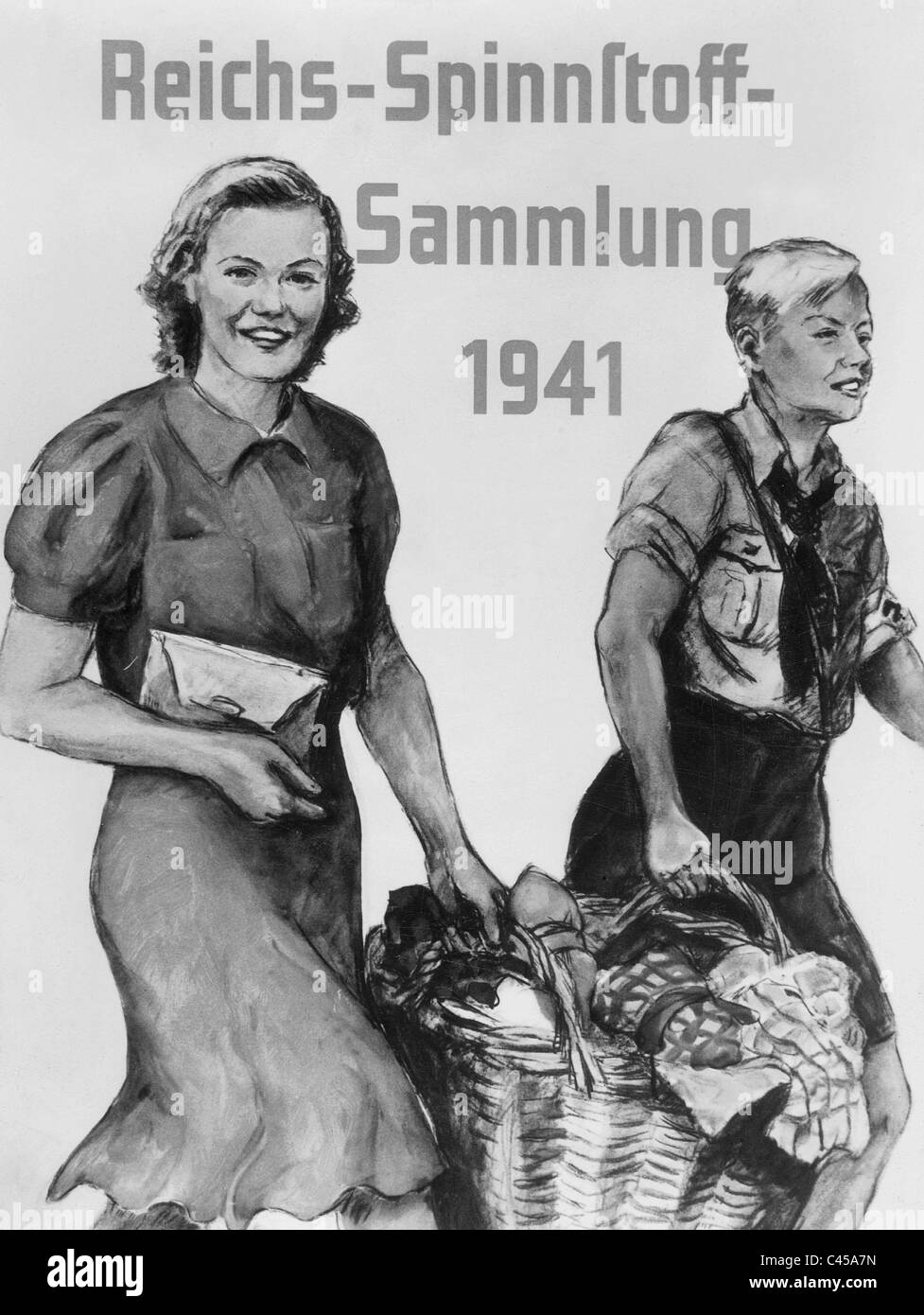 Poster for textile collection in the Second World War, 1941 Stock Photo