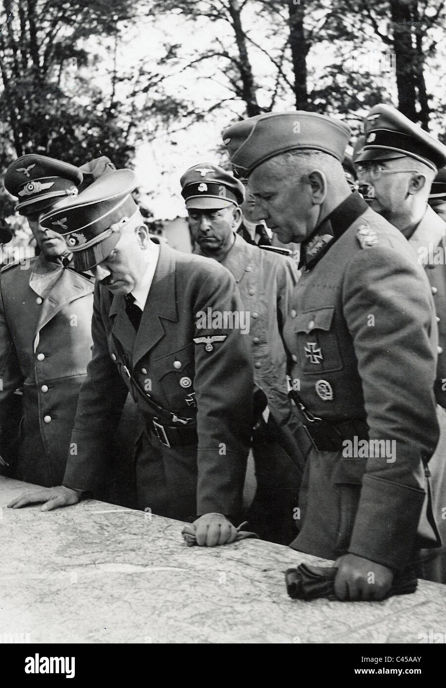 Adolf Hitler with generals during the Polish campaign, 1939 Stock Photo
