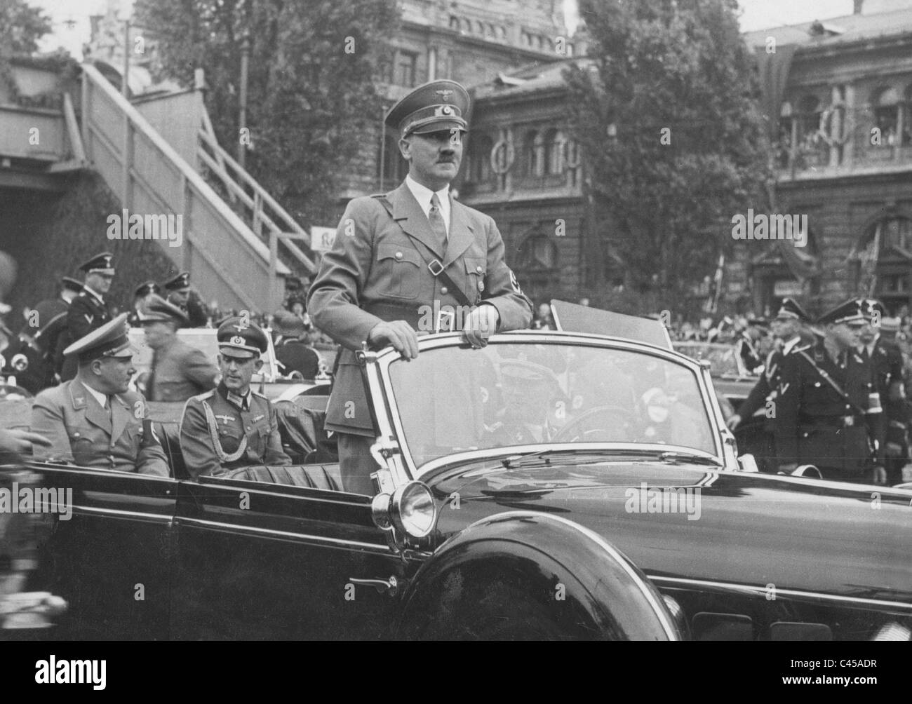 Martin Bormann, Rudolf Schmundt, Adolf Hitler, 1938 Stock Photo