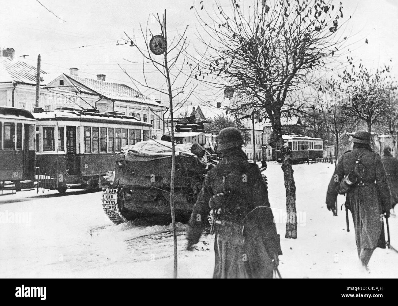 German troops in Kalinin in the mid sector of the Eastern front, 1941 Stock Photo