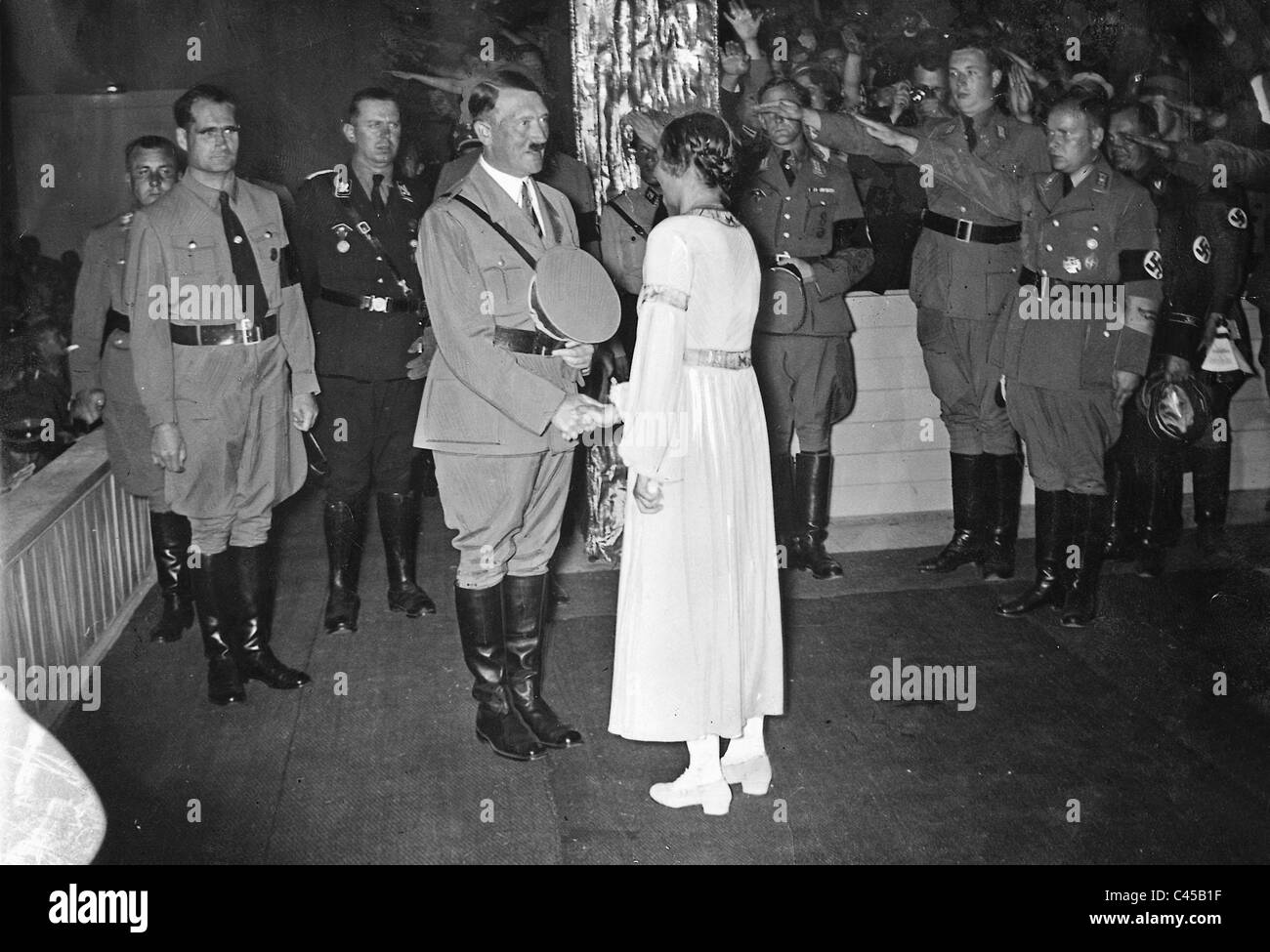Adolf Hitler with Gertrud Scholtz-Klink, 1935 Stock Photo