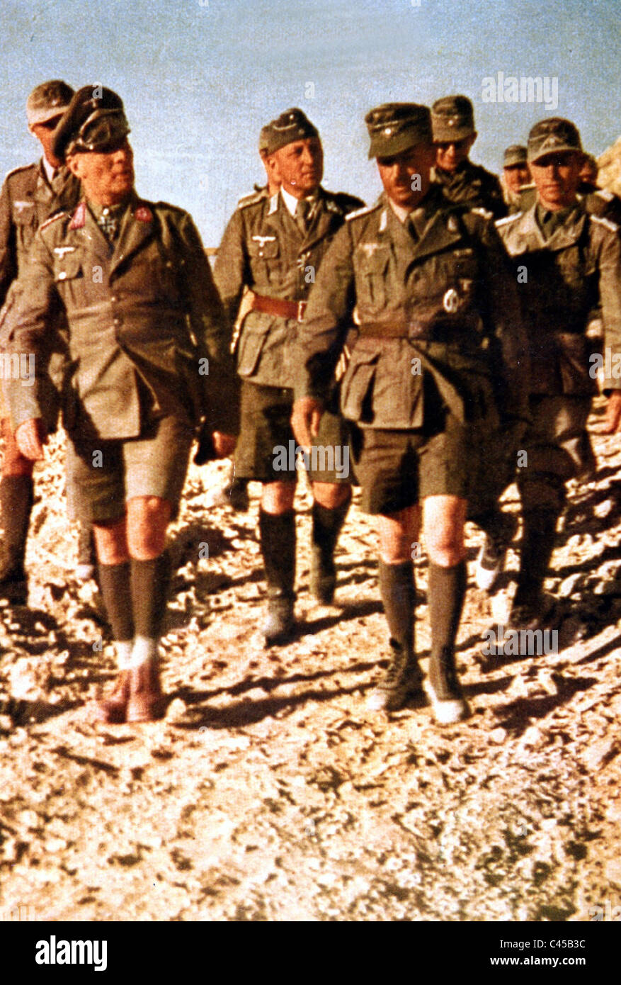 Erwin Rommel with officers, 1942 Stock Photo