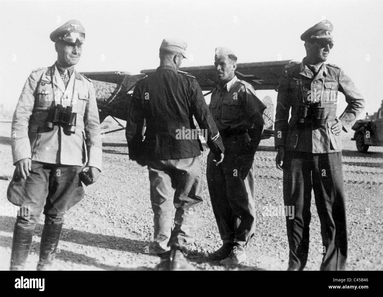 Erwin Rommel inspecting the front, 1942 Stock Photo