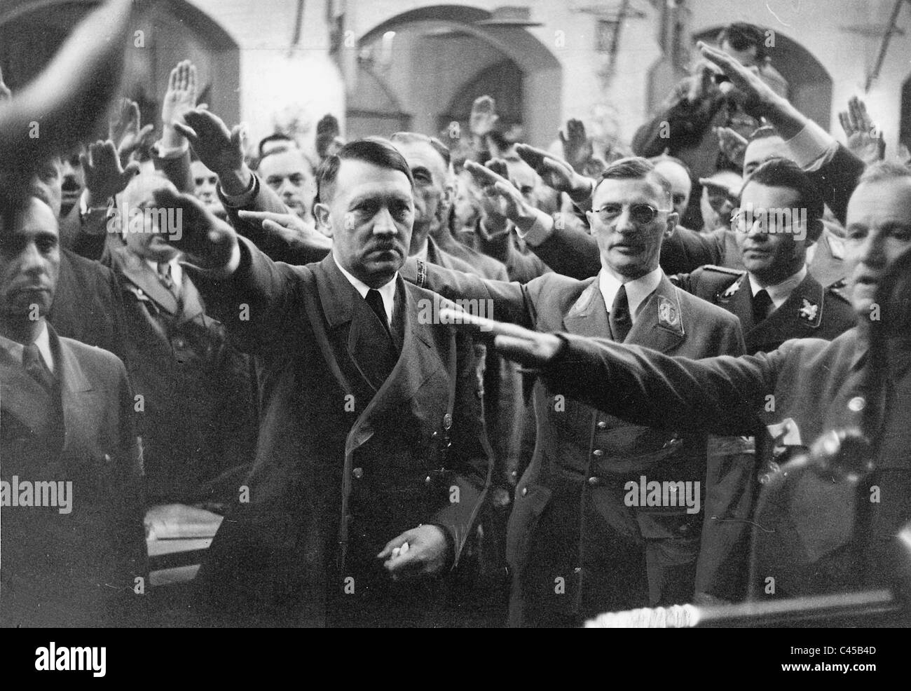Adolf Hitler in Buergerbraeukeller Stock Photo