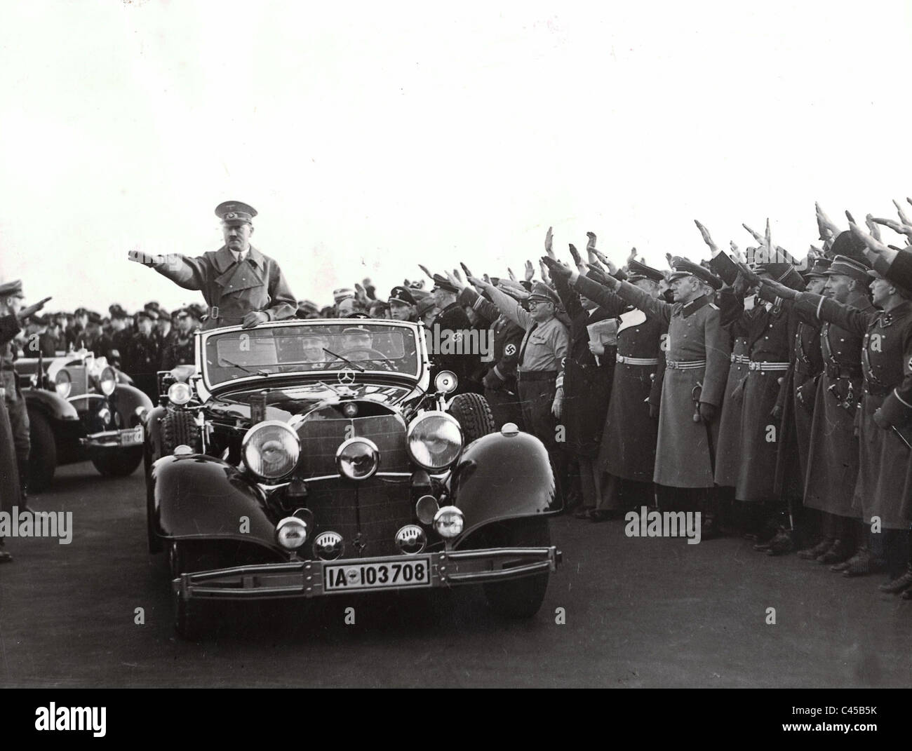 Hitler in the car Stock Photo