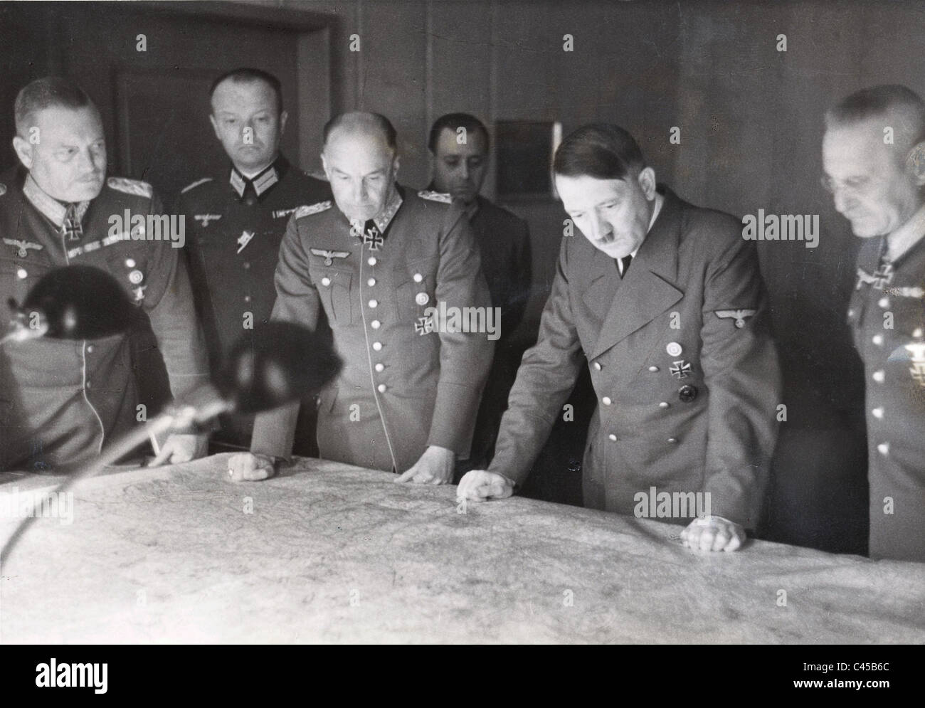 Adolf Hitler with Walther von Brauchitsch, Wilhelm Keitel and Franz Halder, 1941 Stock Photo