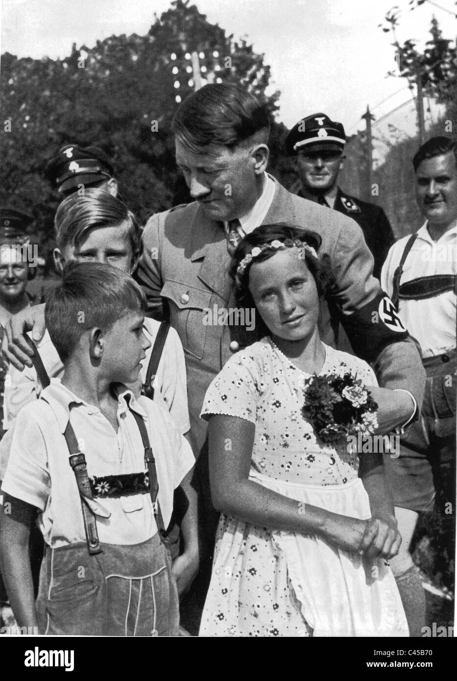 Hitler with children Stock Photo