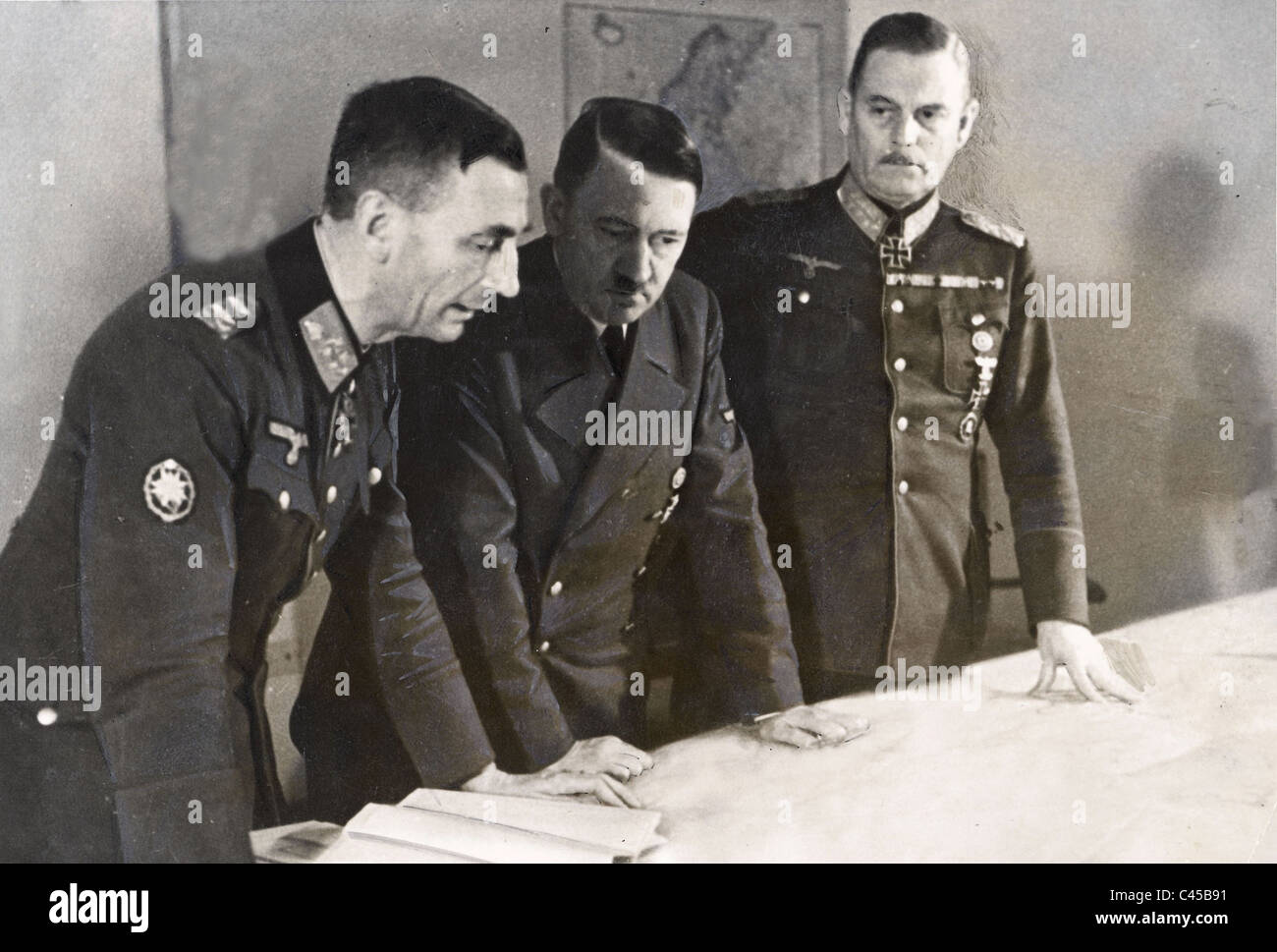 Adolf Hitler, Eduard Dietl and Wilhelm Keitel, 1941 Stock Photo