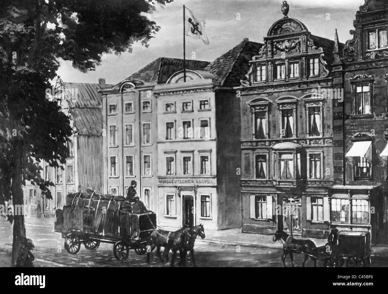 Headquarters of North German Lloyd, 1857 Stock Photo