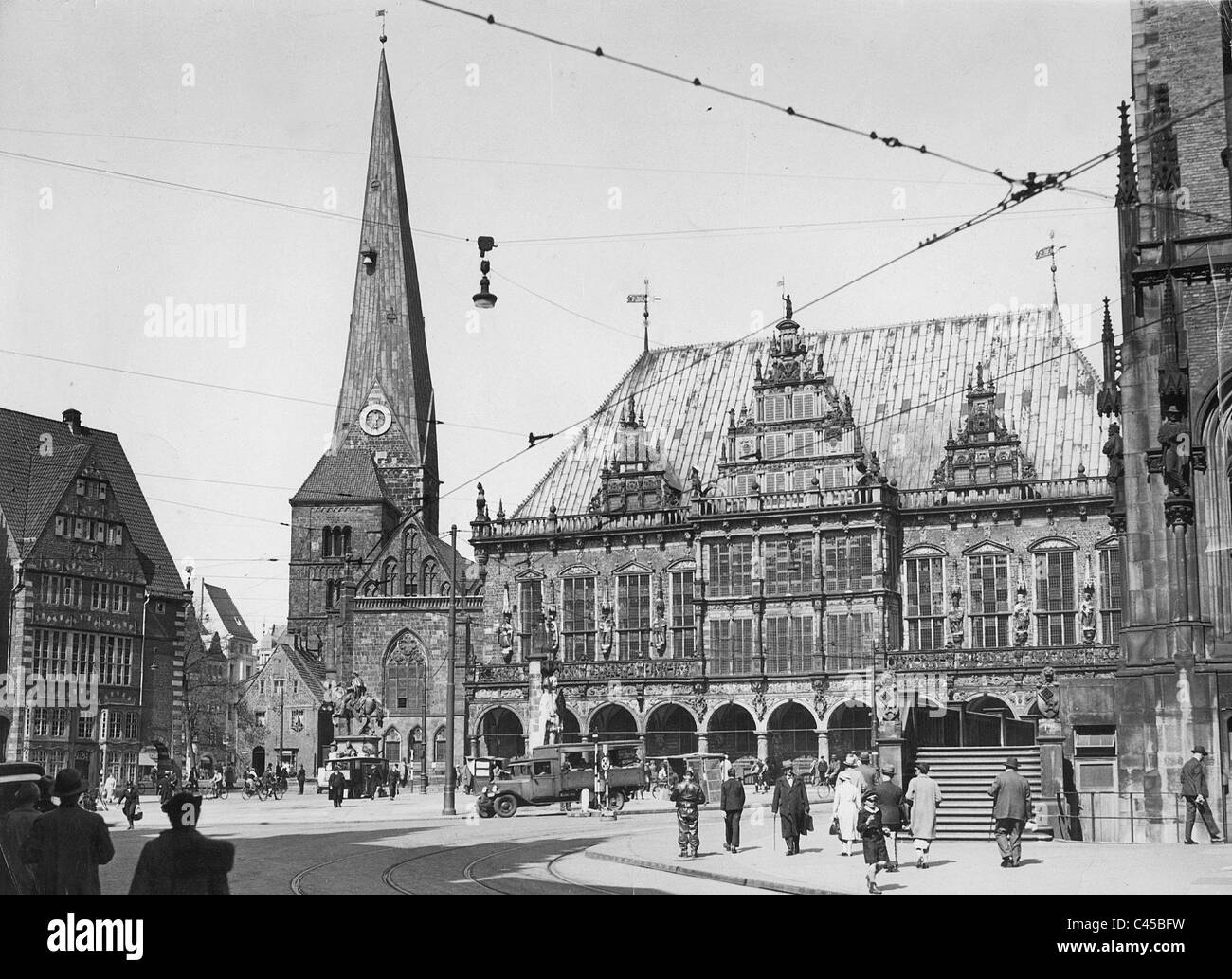 City Hall Square in Bremen, 1935 Stock Photo Alamy
