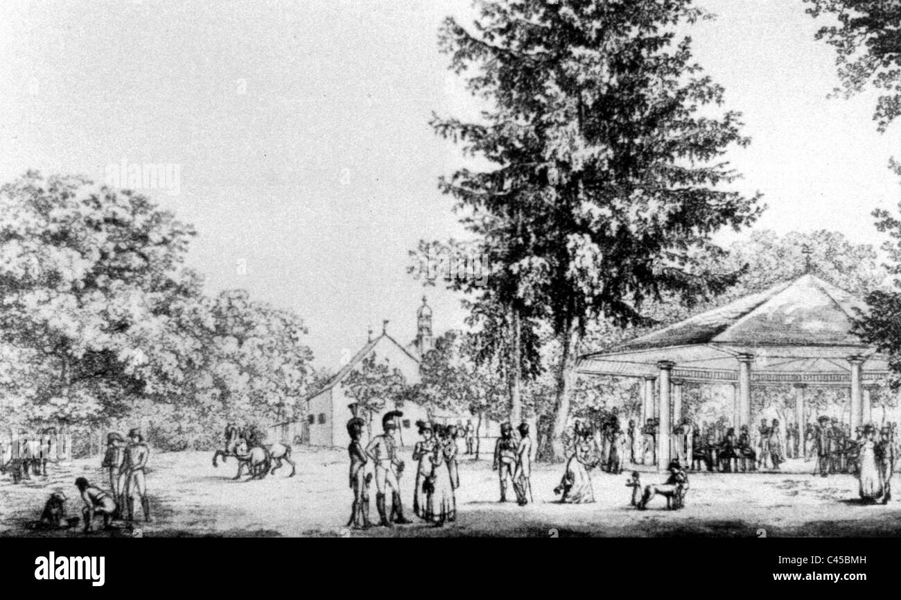 Beer Garden in Grosshesselohe Stock Photo Alamy