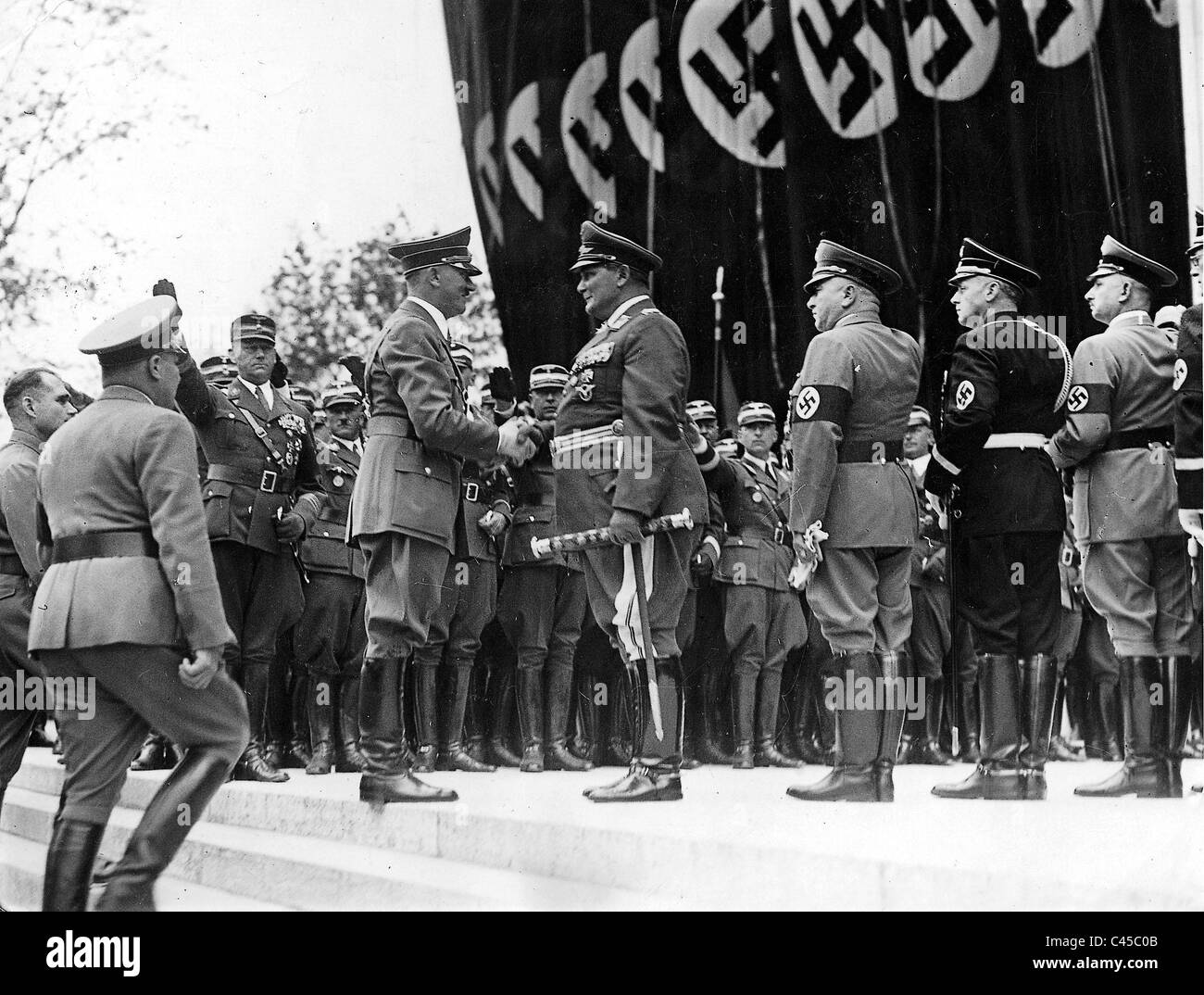Adolf Hitler arrives at the Luitpold Hall, 1938 Stock Photo