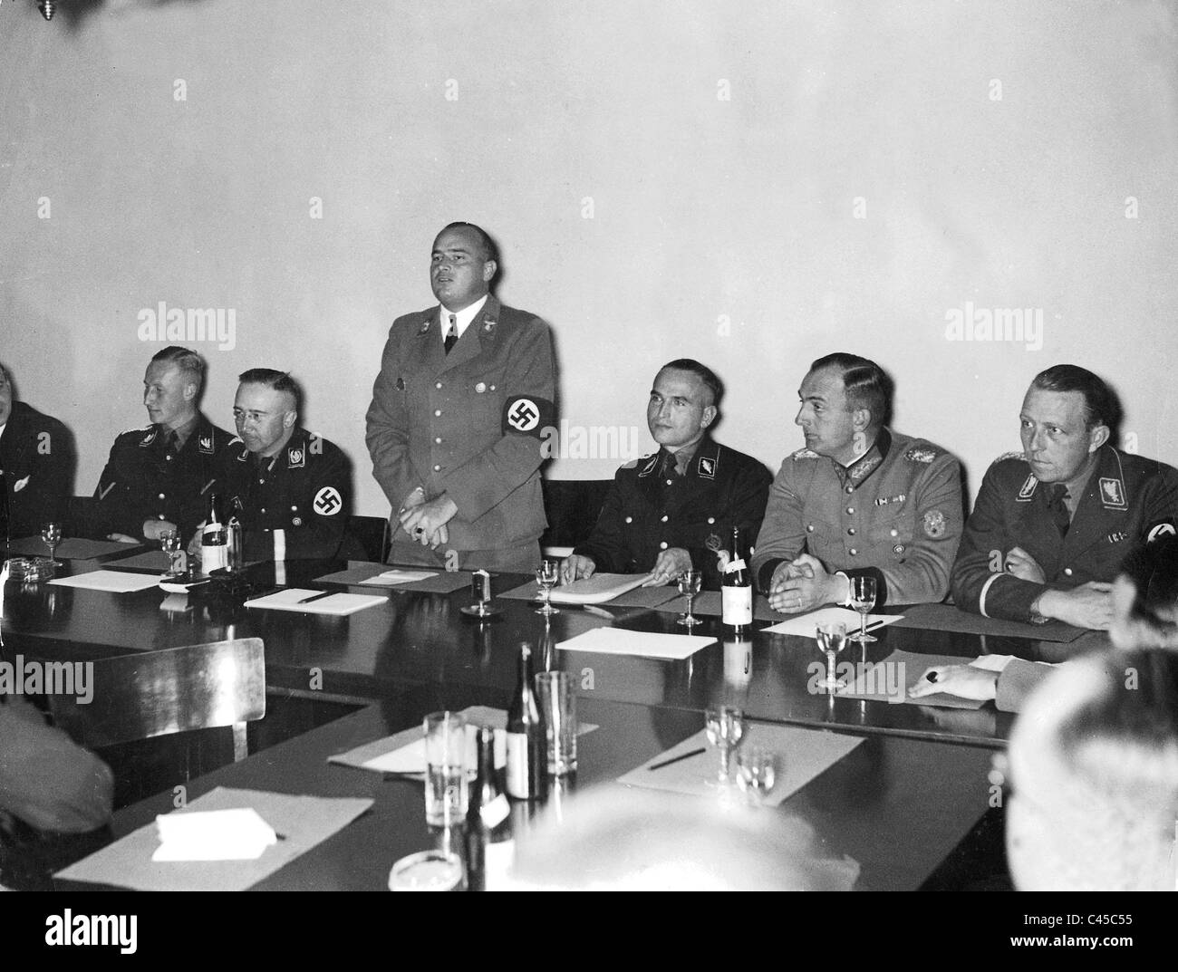 Heydrich, Himmler, Frank, Best, Daluege, Helldorf, 1936 Stock Photo