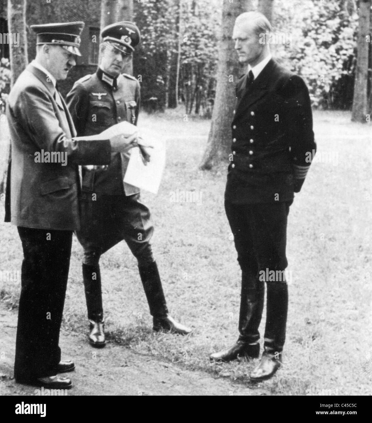 Hitler, Schmundt, von Puttkamer Stock Photo