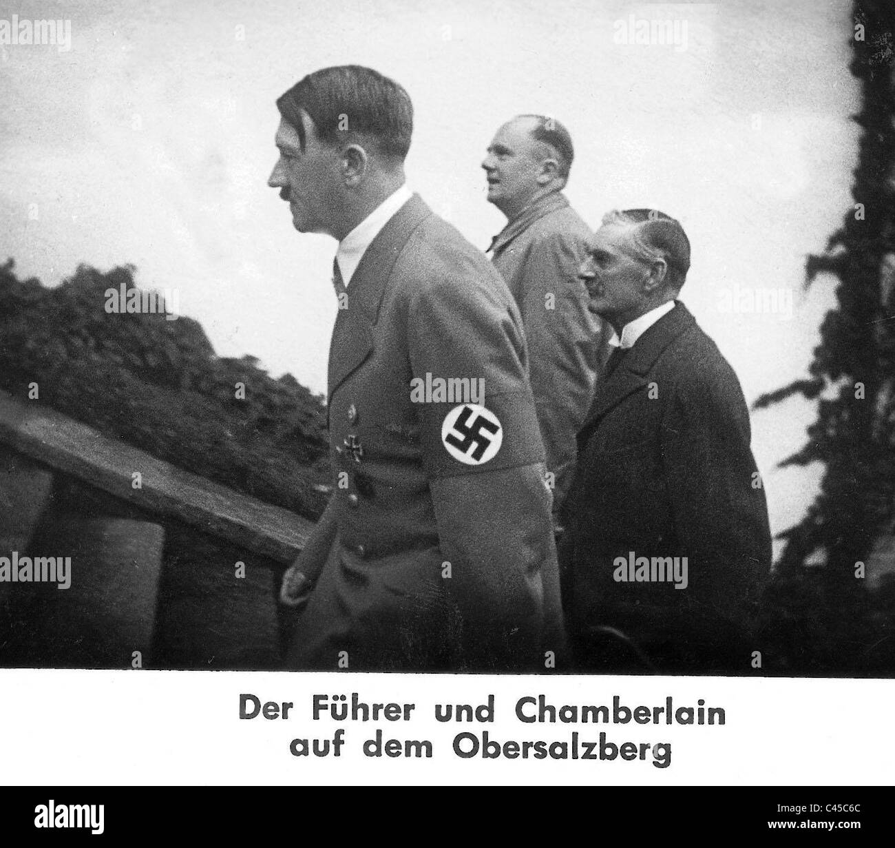 Hitler and Chamberlain, 1938 Stock Photo