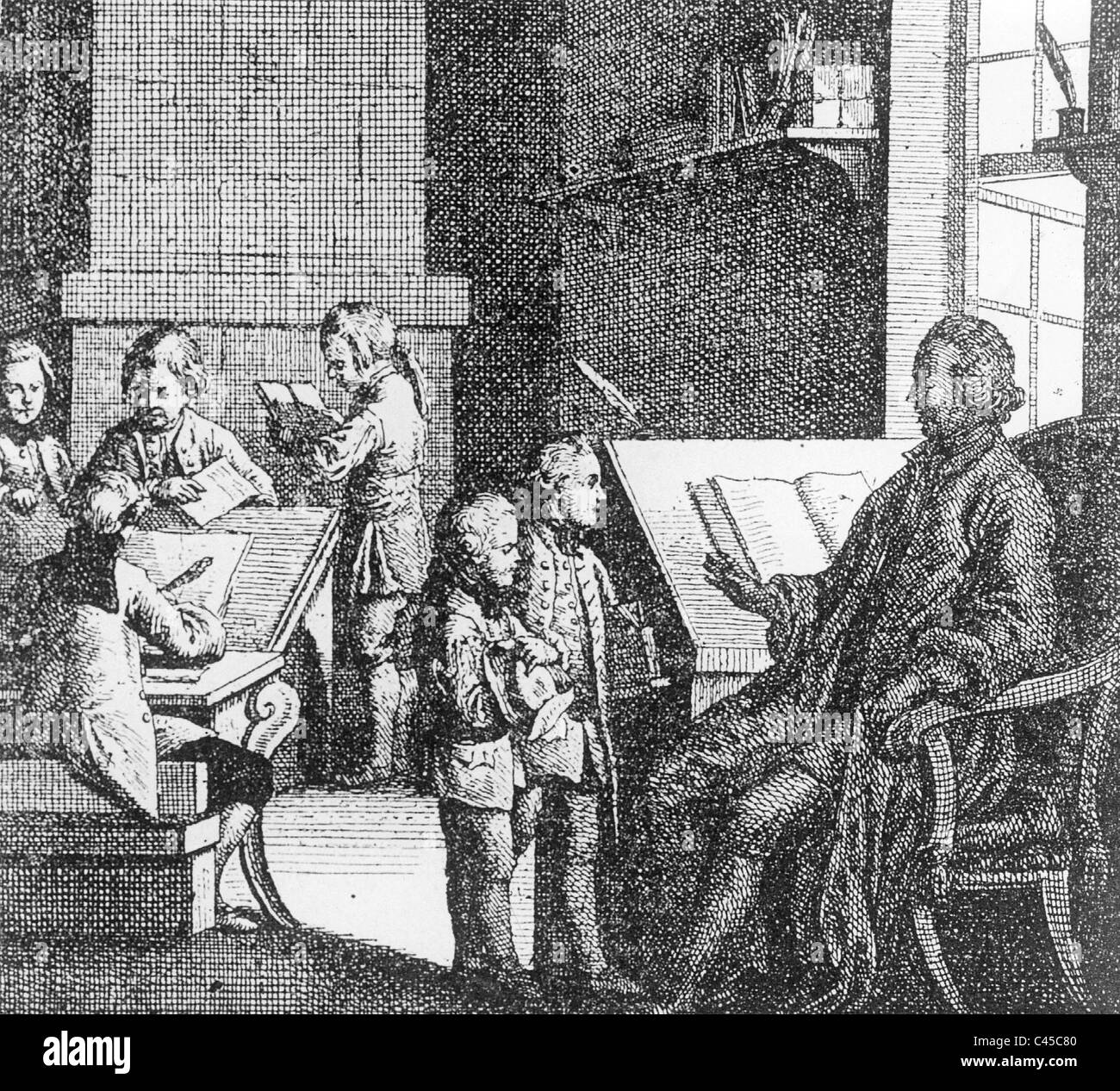 School lesson in 1771 Stock Photo