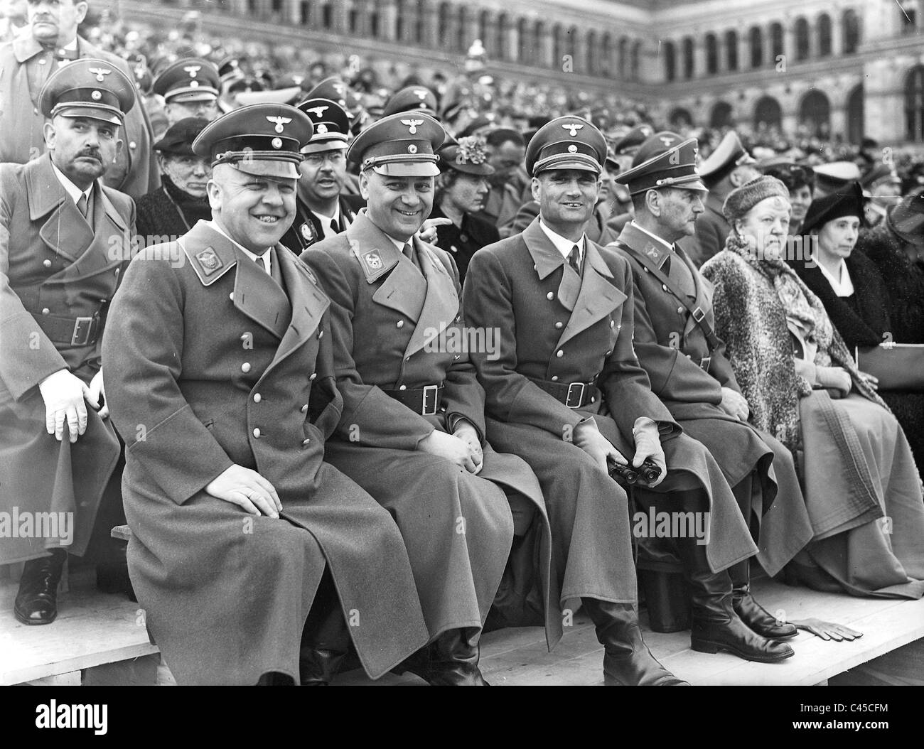 Guests at the parade for the Hitler's birthday, 1939 Stock Photo