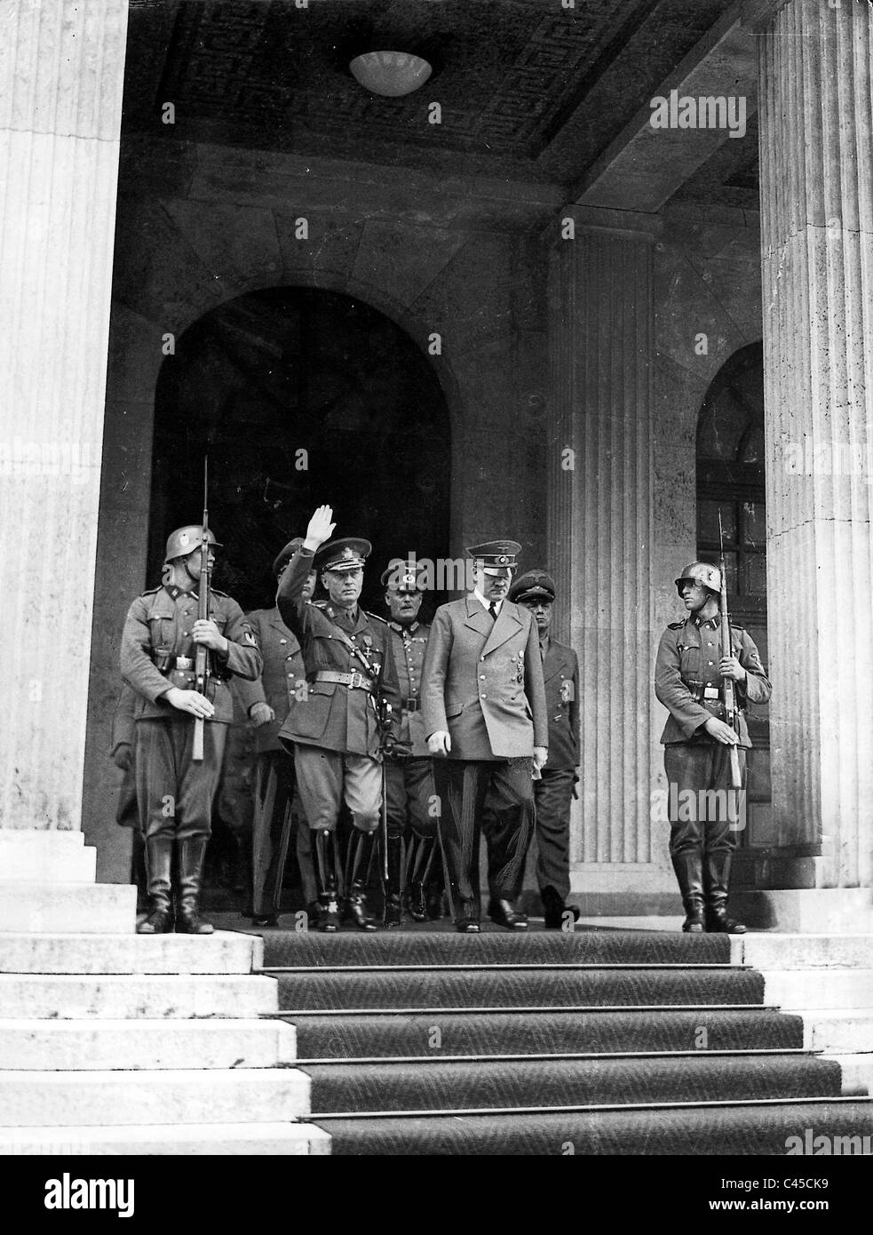 Hitler with Antonescu Stock Photo