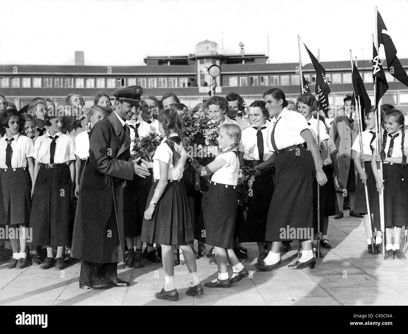 Goebbels, girls form League of German Girls Stock Photo