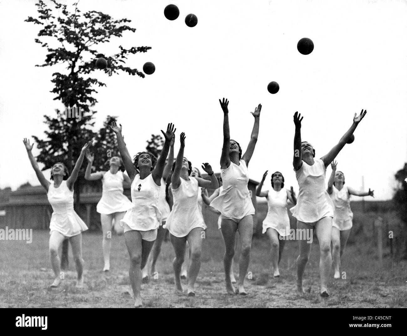League of German Girls practicing gymnastics Stock Photo Alamy