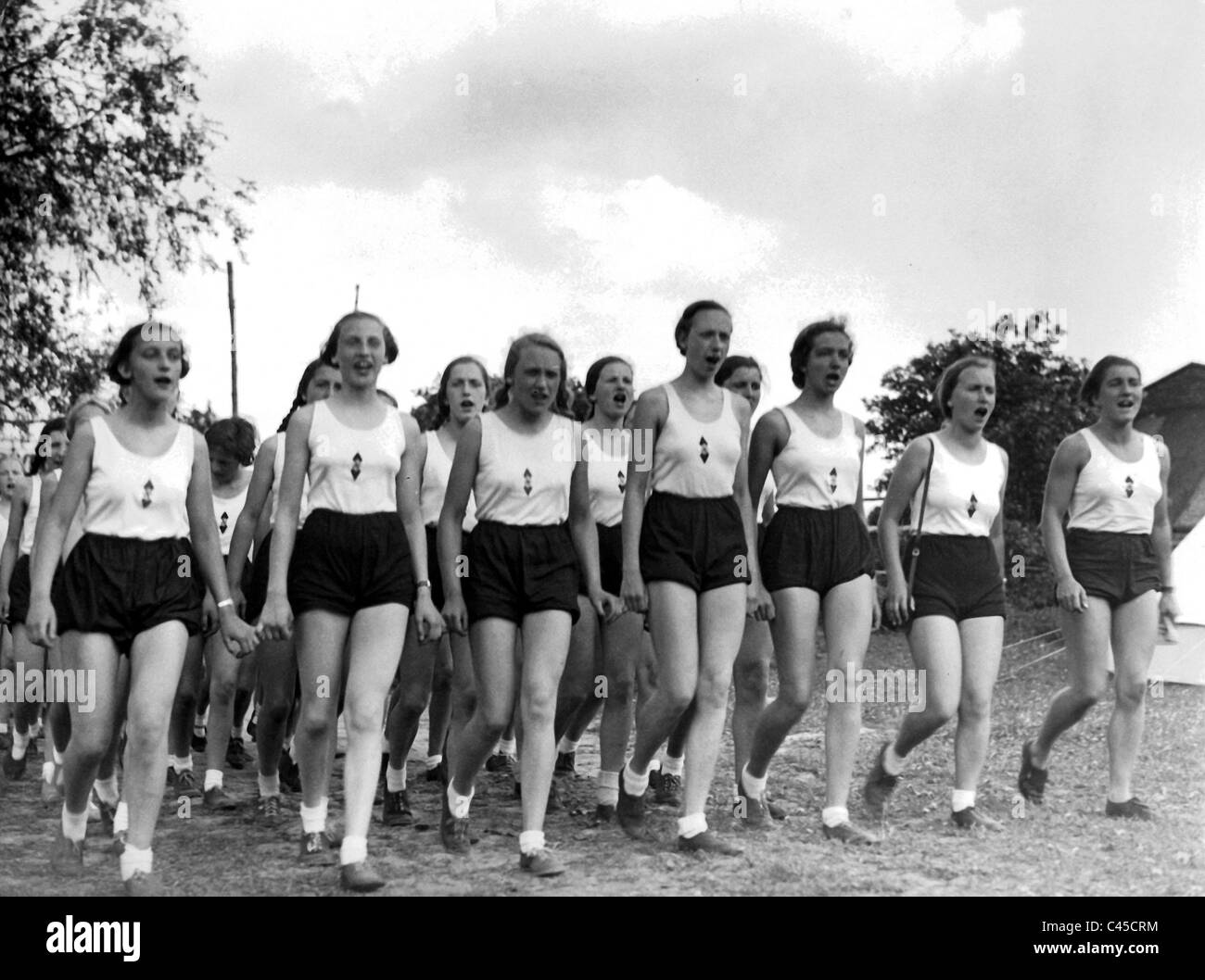 League of German Girls Formation Stock Photo